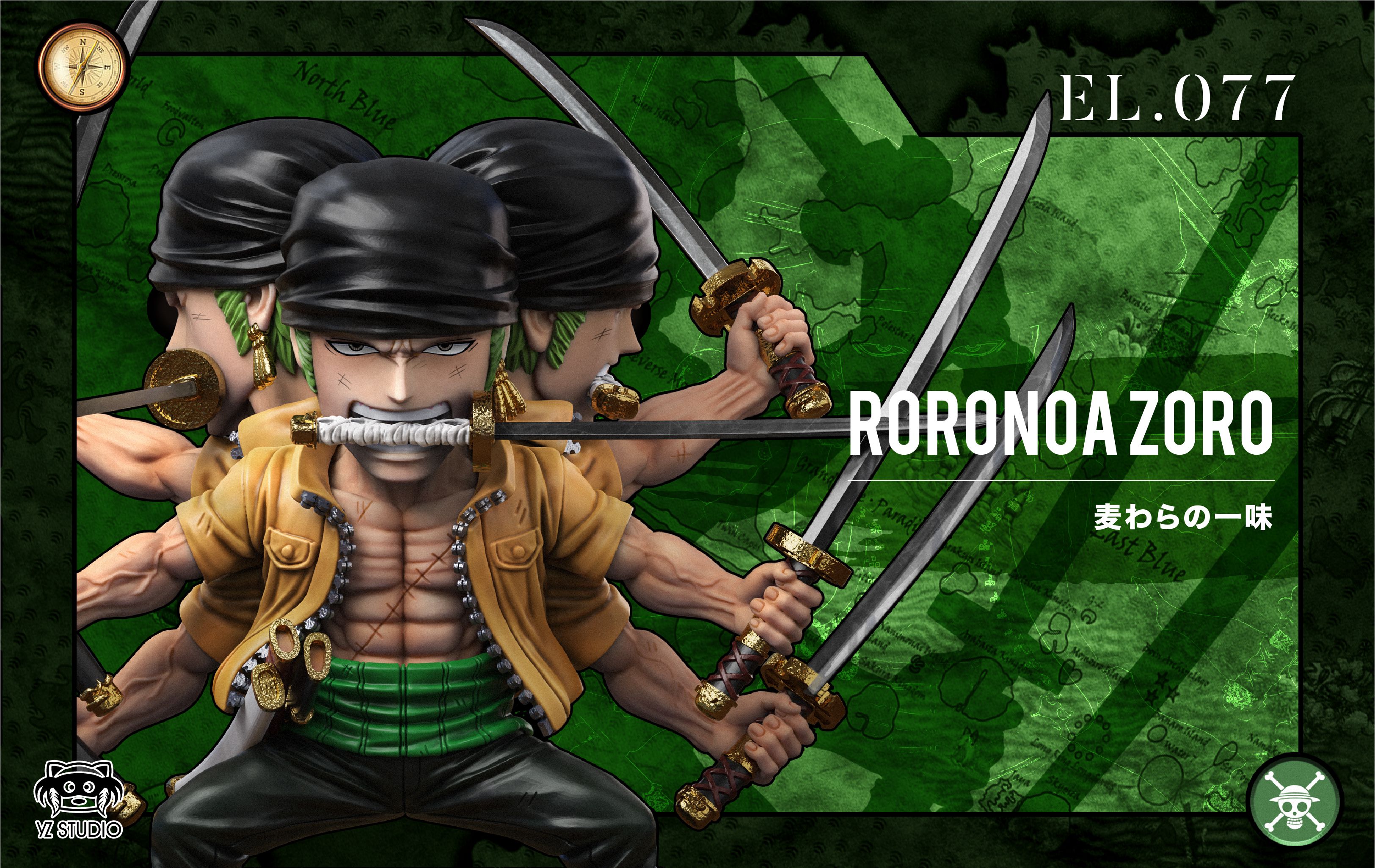 YZ Decisive Battle Judicial Island Asura Nine Swords Style Zoro One Piece GK Figure Model