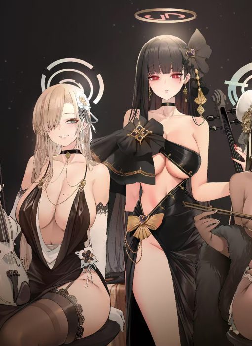 H-TWO Studio - Blue Archive Formal Dress Ver. Art Trio Ichinose Asuna & Tsukatsuki Rio & Kakudate Karin statue (GK)-Statue Master