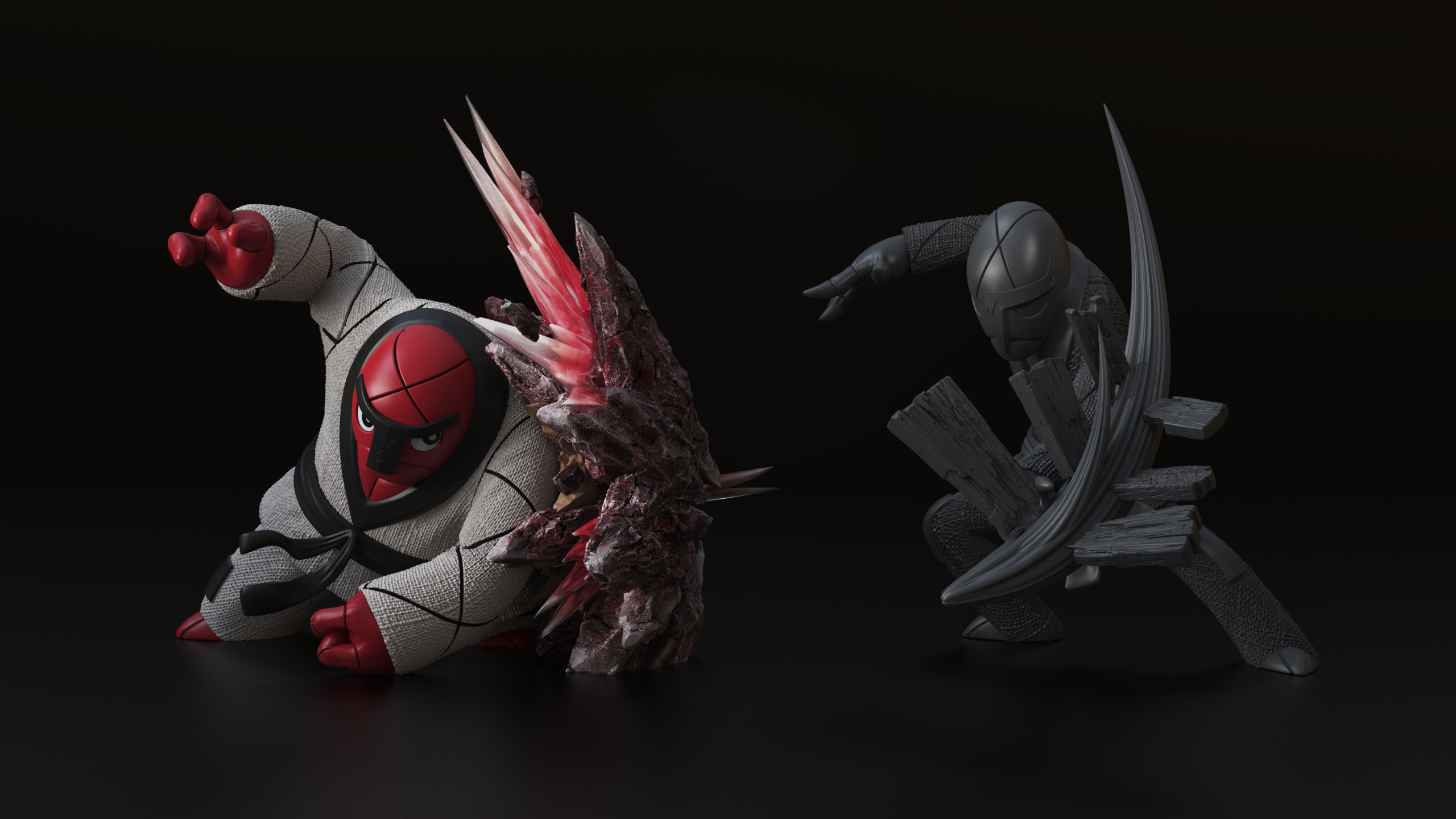 WU STUDIO - Pokemon Throh & Sawk Statue(GK)-Statue Master