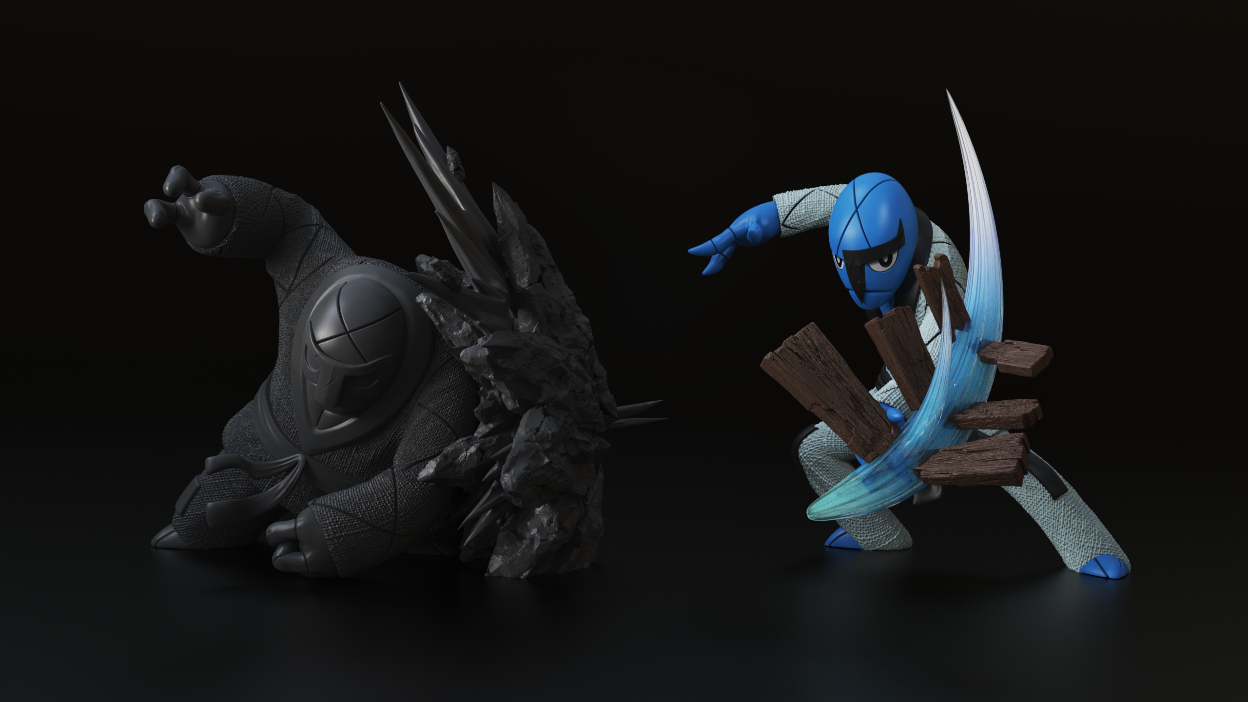 WU STUDIO - Pokemon Throh & Sawk Statue(GK)-Statue Master