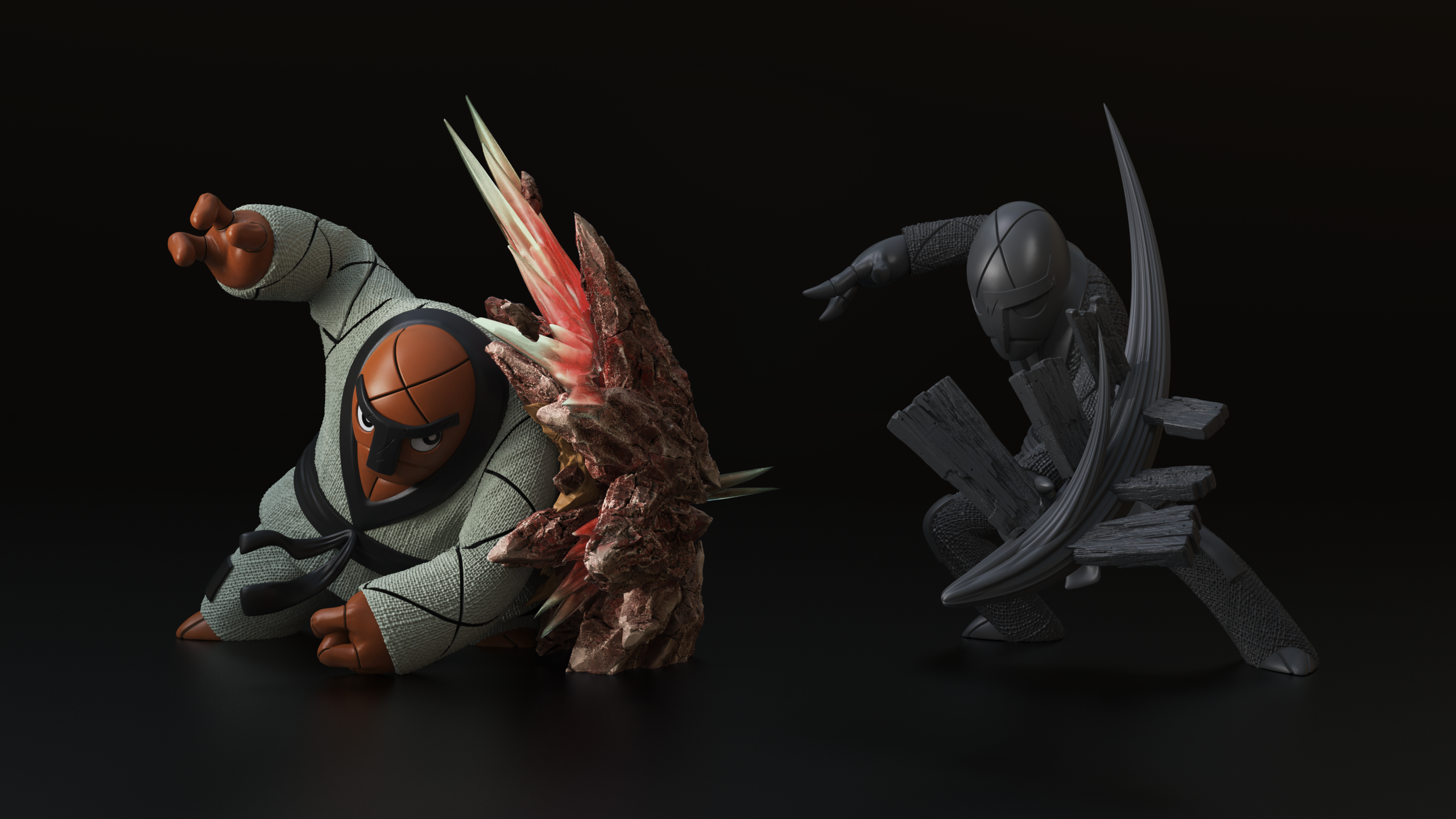 WU STUDIO - Pokemon Throh & Sawk Statue(GK)-Statue Master