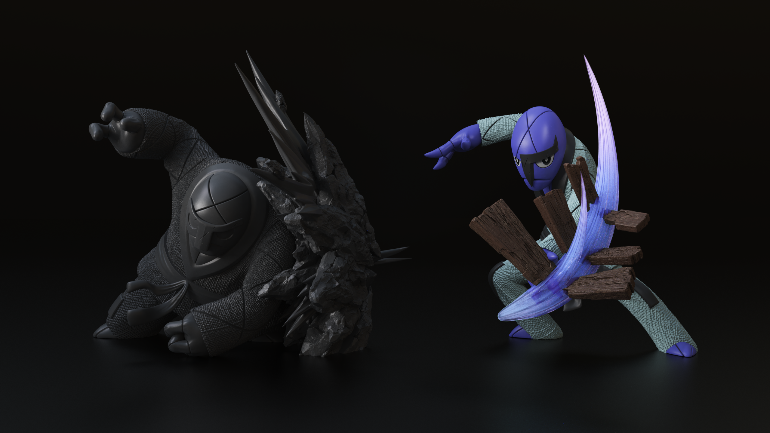 WU STUDIO - Pokemon Throh & Sawk Statue(GK)-Statue Master