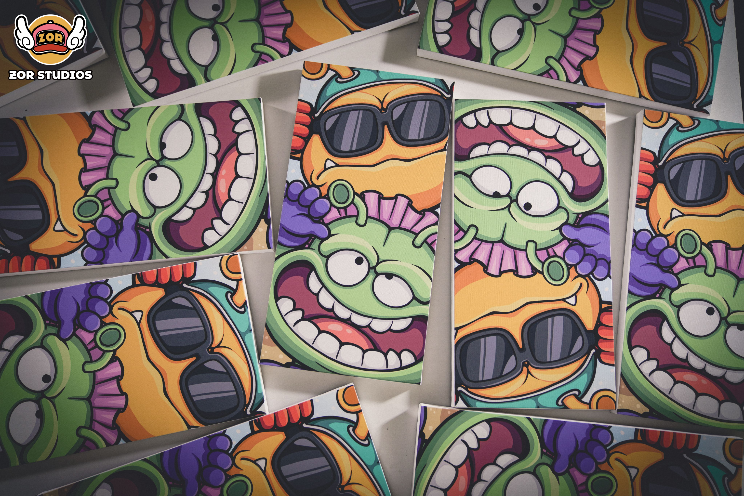 ZOR Studio - Dr. Slump Hand Painted Art Poster Penguin Village Smiley Squad