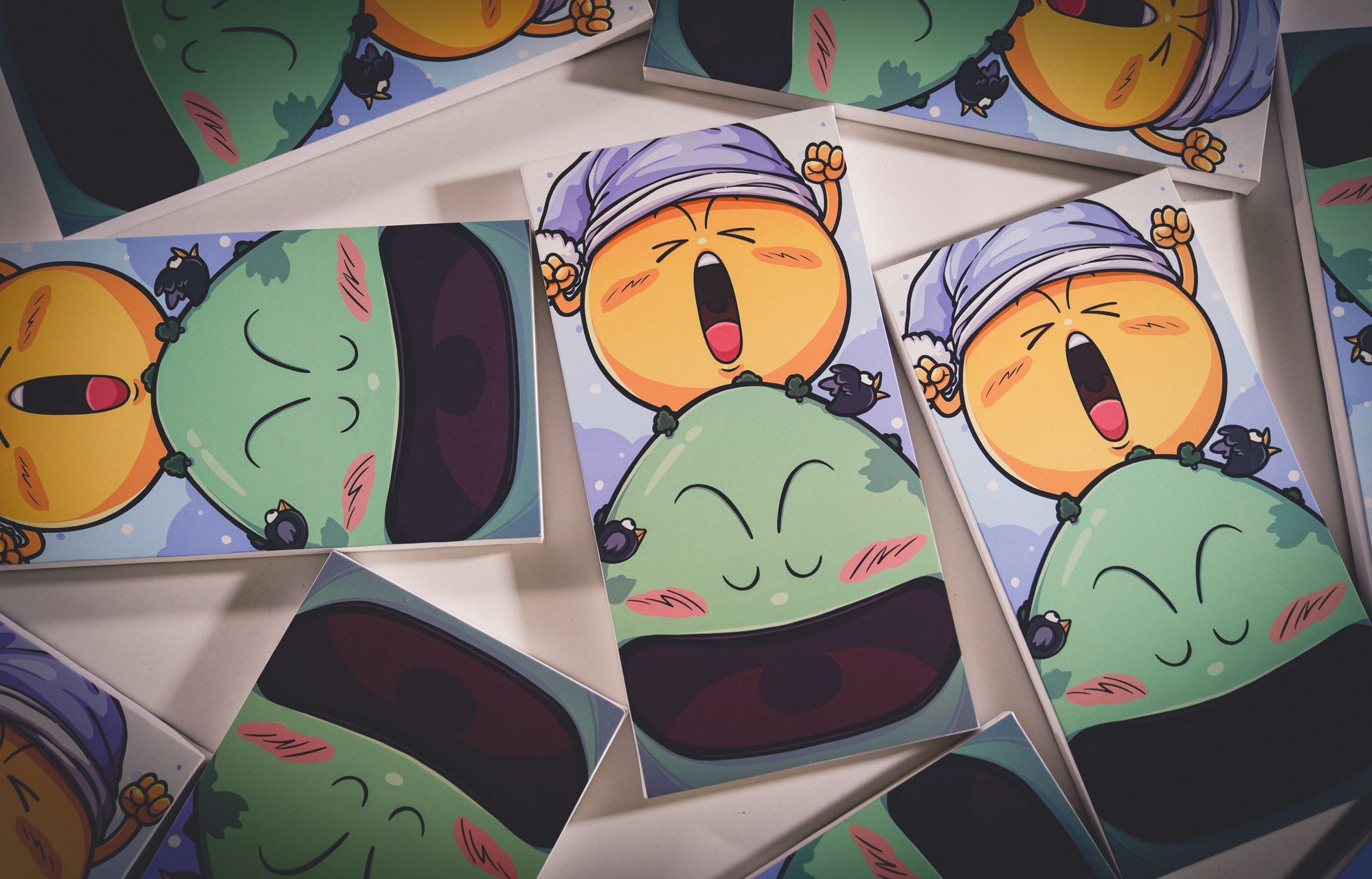 ZOR Studio - Dr. Slump Hand Painted Art Poster Penguin Village Smiley Squad