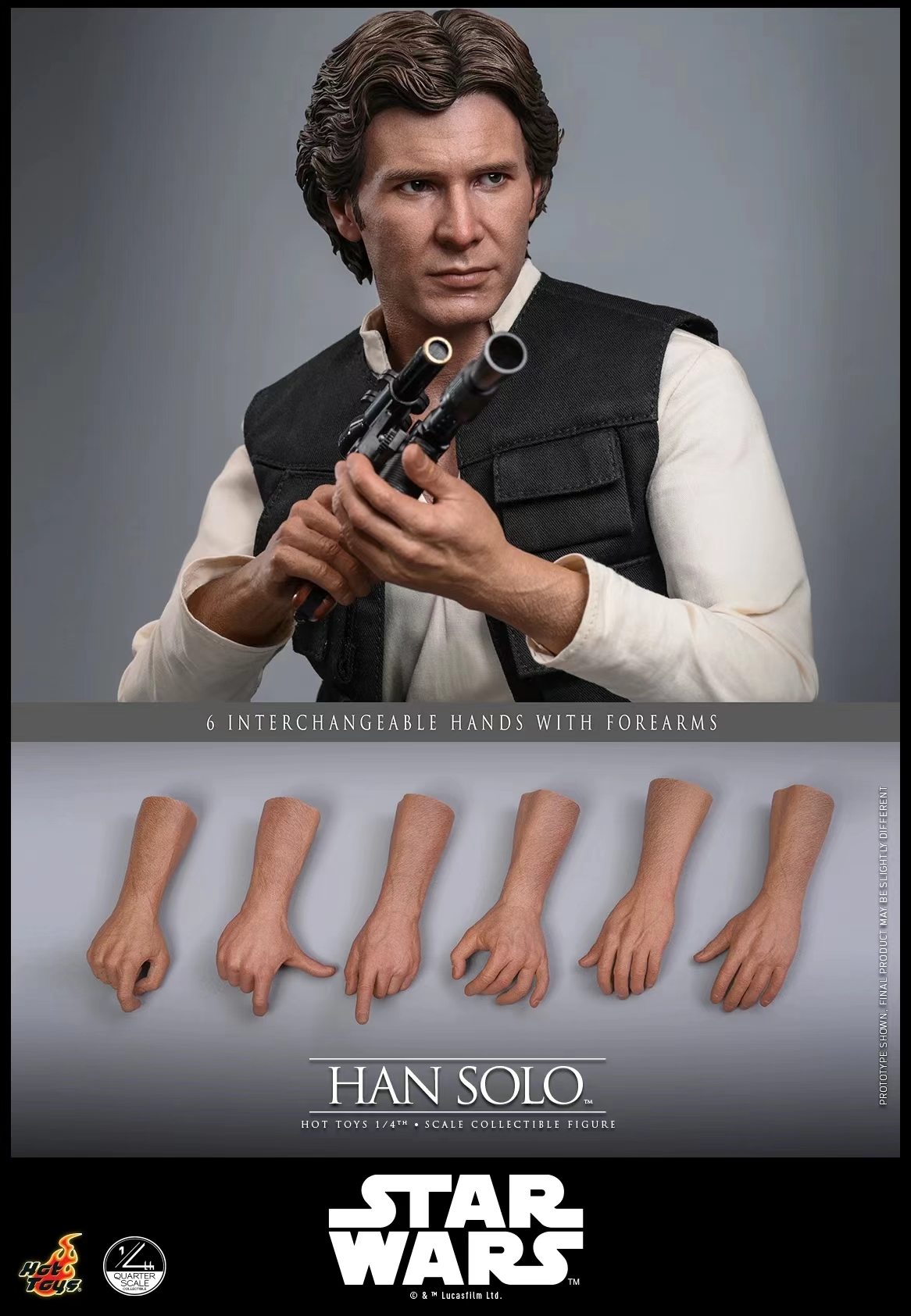 Hottoys - 1/4 Star Wars Episode IV: A New Hope Han Solo Action Figure QS026 Licensed