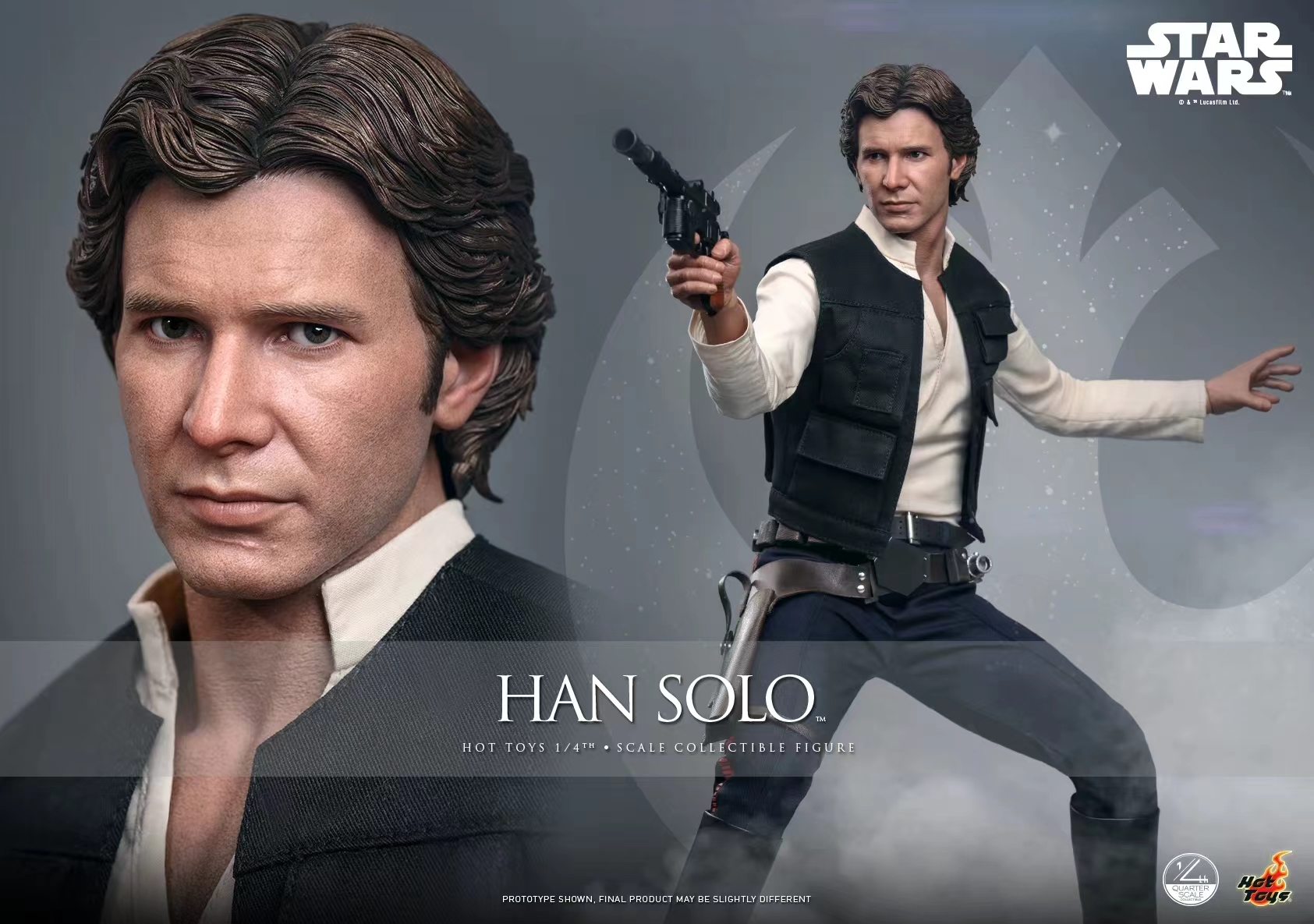 Hottoys - 1/4 Star Wars Episode IV: A New Hope Han Solo Action Figure QS026 Licensed