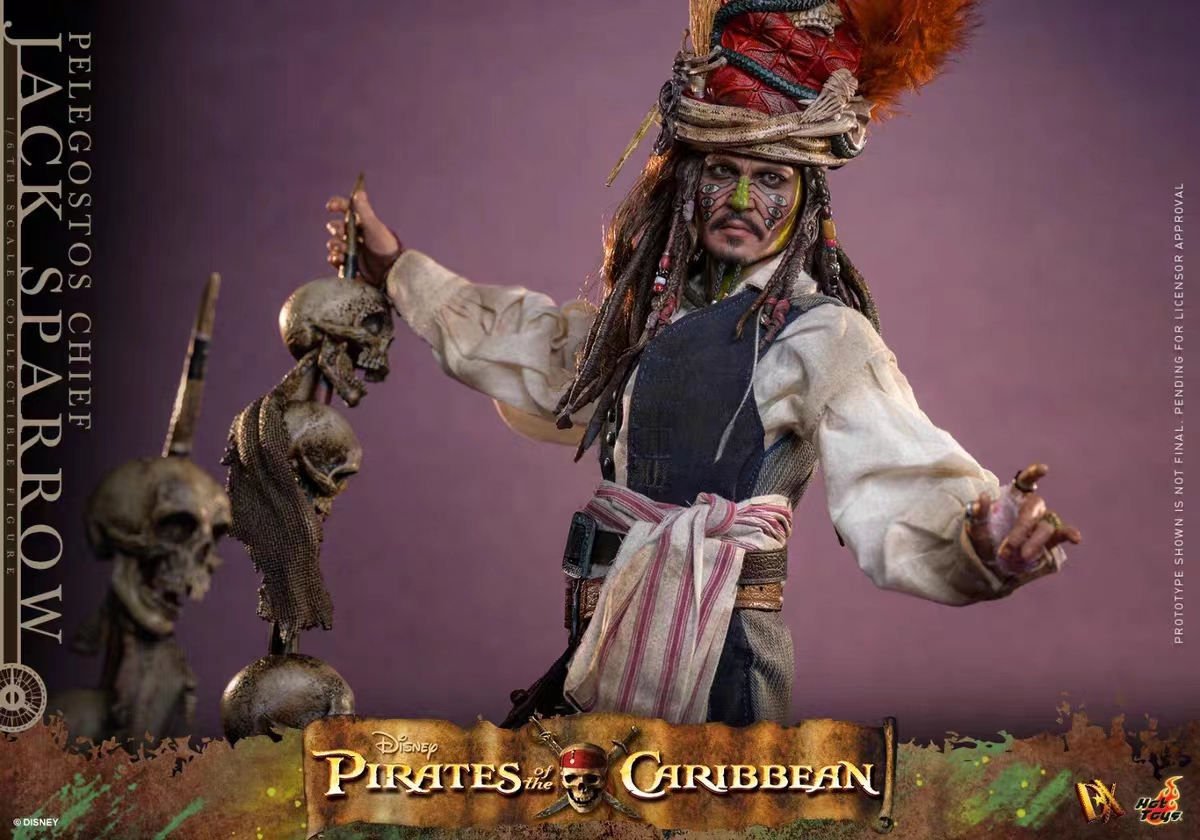 Hottoys - Pirates of the Caribbean: Dead Man's Chest Pelegostos Chief Jack Sparrow 1/6th scale Collectible Figure DX48 Licensed Statue