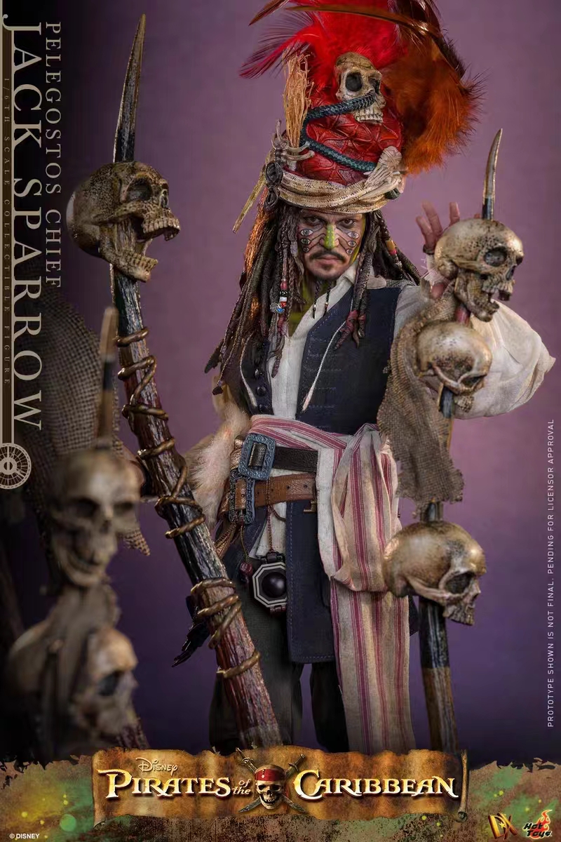 Hottoys - Pirates of the Caribbean: Dead Man's Chest Pelegostos Chief Jack Sparrow 1/6th scale Collectible Figure DX48 Licensed Statue