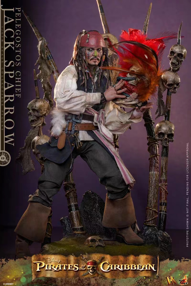 Hottoys - Pirates of the Caribbean: Dead Man's Chest Pelegostos Chief Jack Sparrow 1/6th scale Collectible Figure DX48 Licensed Statue