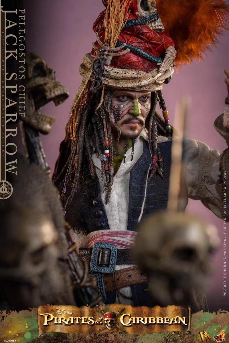 Hottoys - Pirates of the Caribbean: Dead Man's Chest Pelegostos Chief Jack Sparrow 1/6th scale Collectible Figure DX48 Licensed Statue