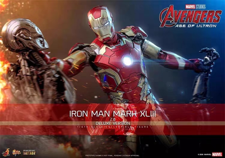Hottoys - Avengers: Age of Ultron Iron Man Mark XLIII (2.0)Collectible Figure MMS865D80 MMS866D81 Licensed Statue