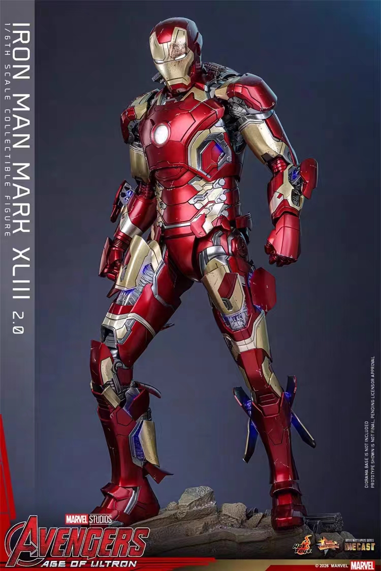 Hottoys - Avengers: Age of Ultron Iron Man Mark XLIII (2.0)Collectible Figure MMS865D80 MMS866D81 Licensed Statue