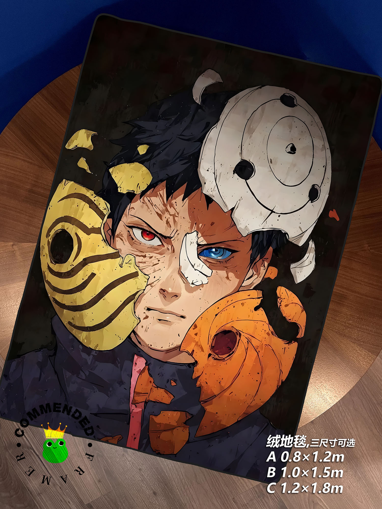 Uchiha Obito The Masked Man Fan Art Decor Throw Blanket Rug Collection