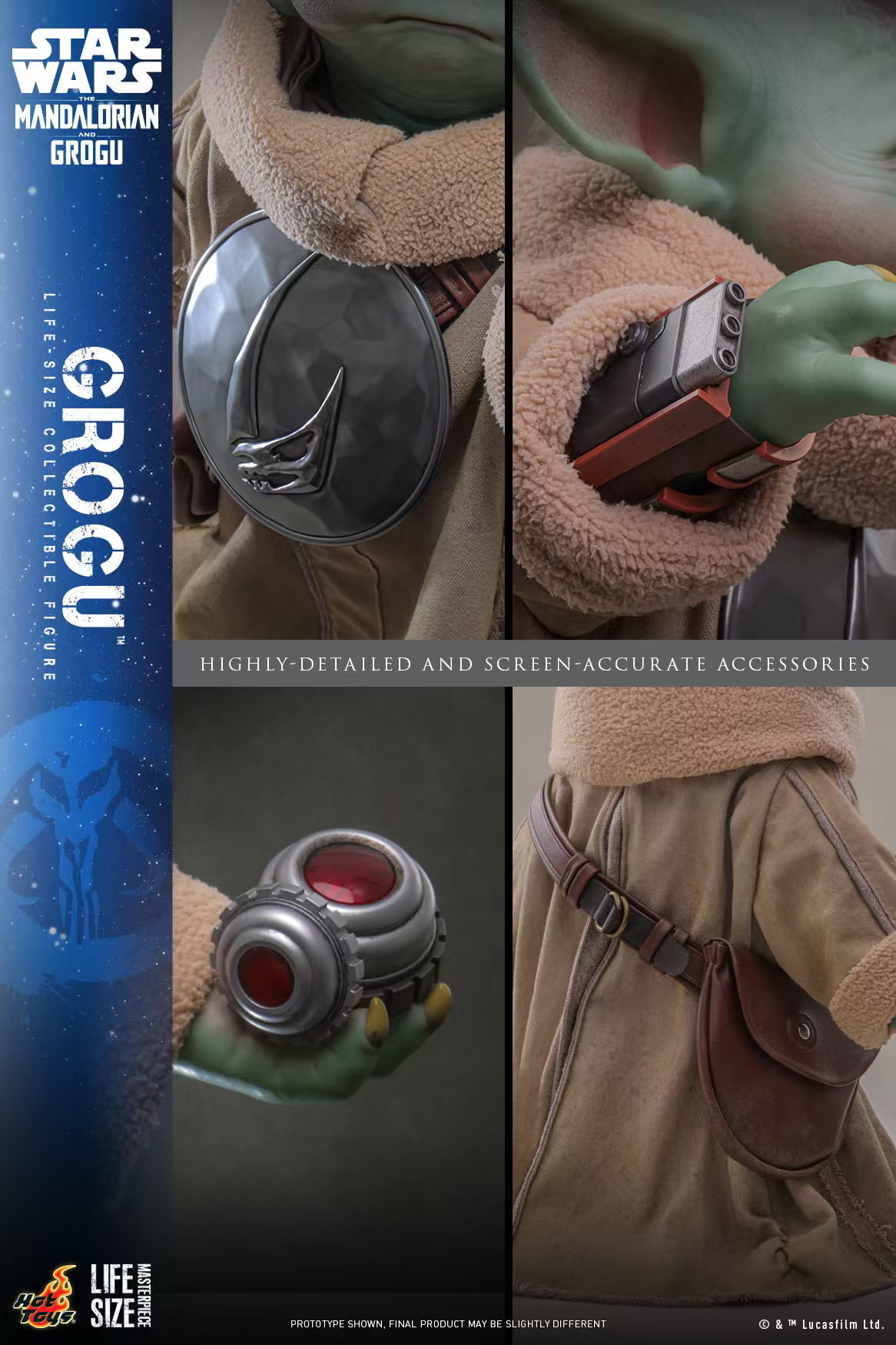 Hottoys Star Wars: The Mandalorian X Grogu Grogu Life Size Collectible Figure LMS016 (Licensed)