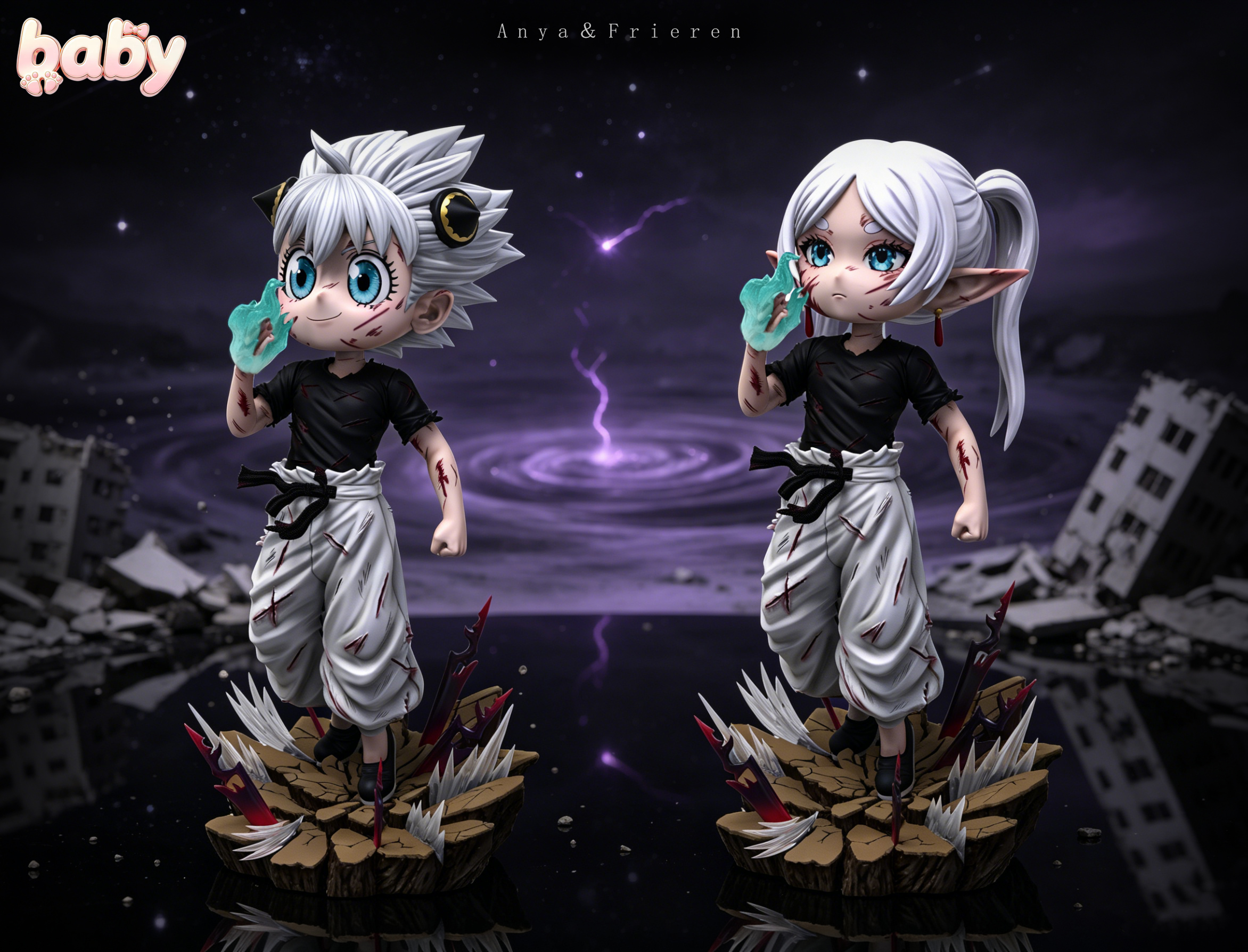 Baby Studio Anya x Frieren Cosplay Jujutsu Kaisen Battle Damaged Gojo Satoru Frieren: Beyond Journey's End X Spy x Family