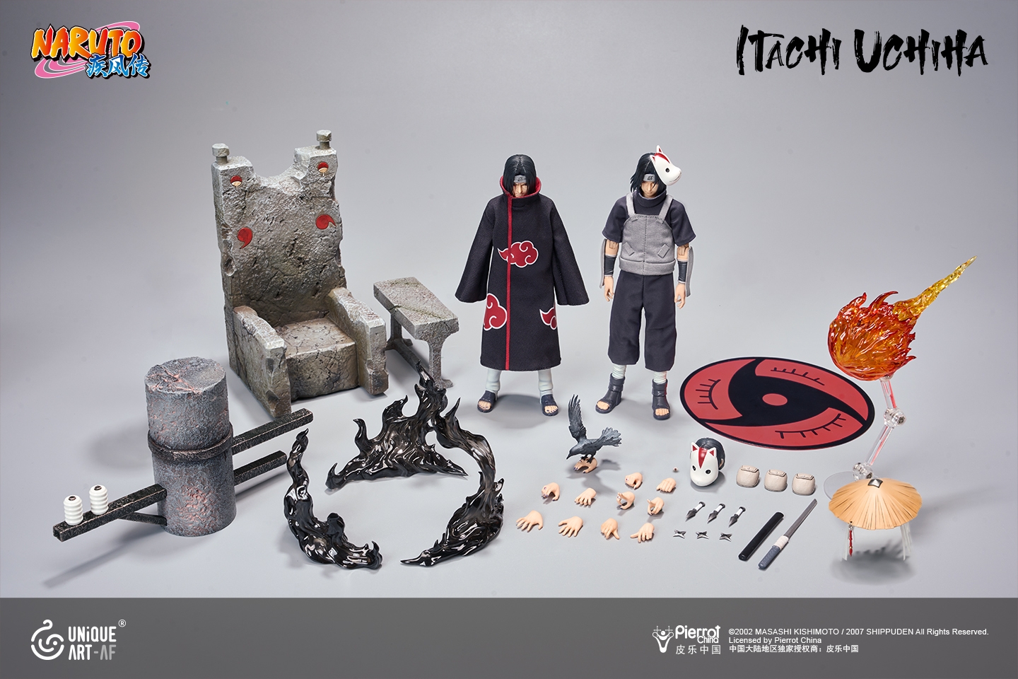 UNiQUE ART Naruto Shippuden Uchiha Itachi 1/12 Scale Licensed Collectible Action Figure (Licensed)