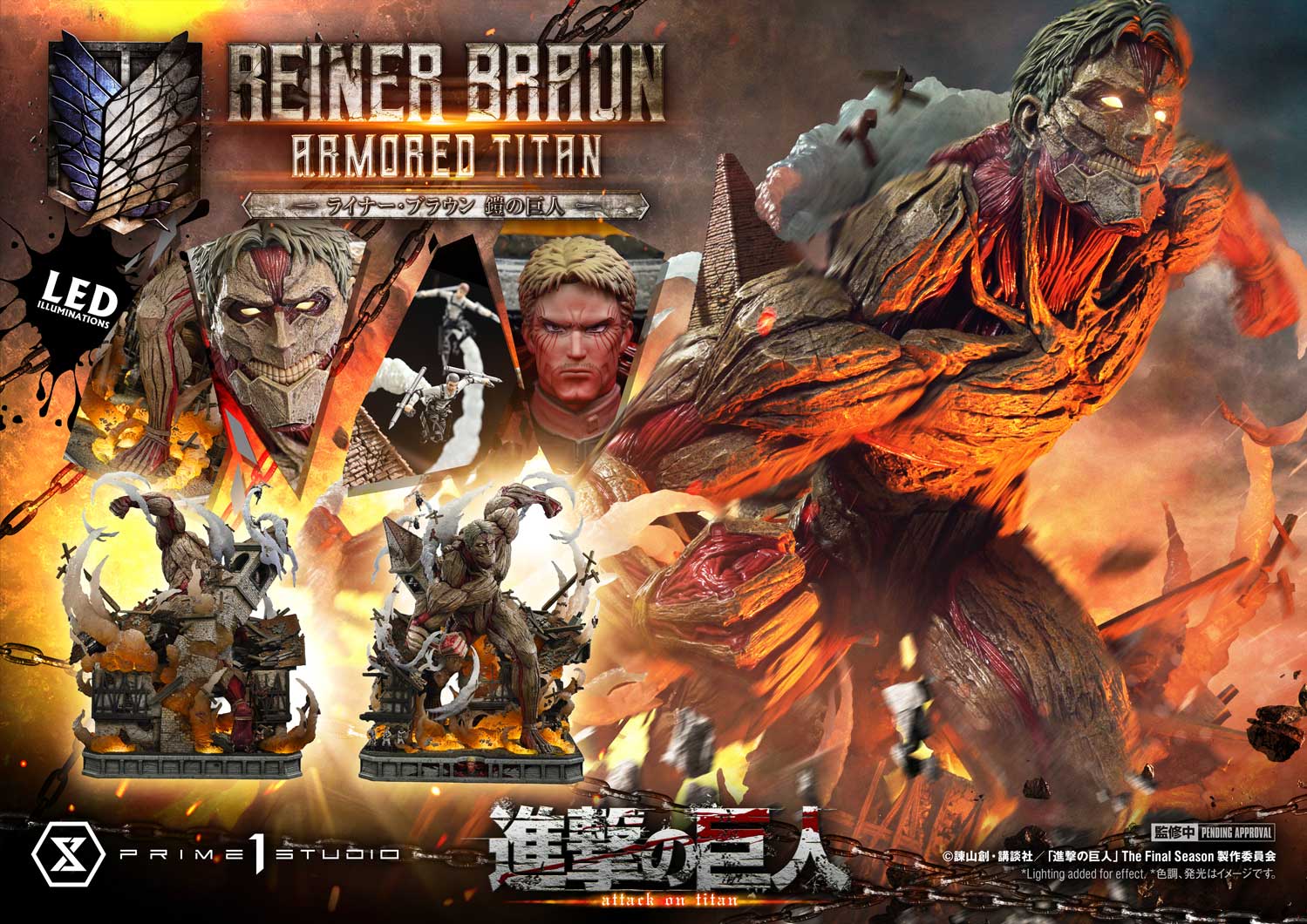 Prime 1 Studio Ultimate Diorama Masterline TV animation Attack on Titan Reiner Braun Armored Titan UDMAOT-03 UDMAOT-03S (Licensed)