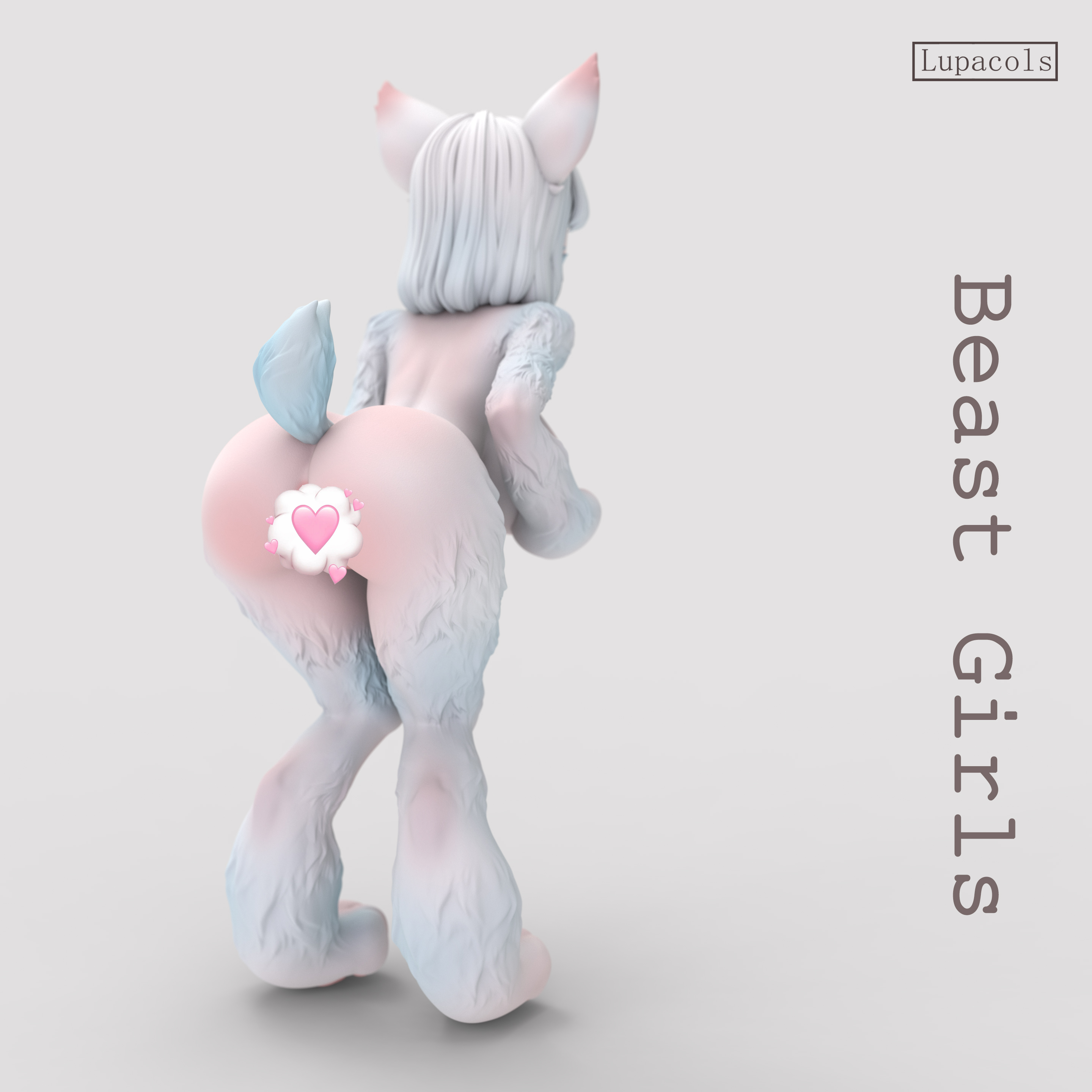 Lupacols Studio Furry Kemono Musume Series Pink X White Kemono Musume (Licensed)