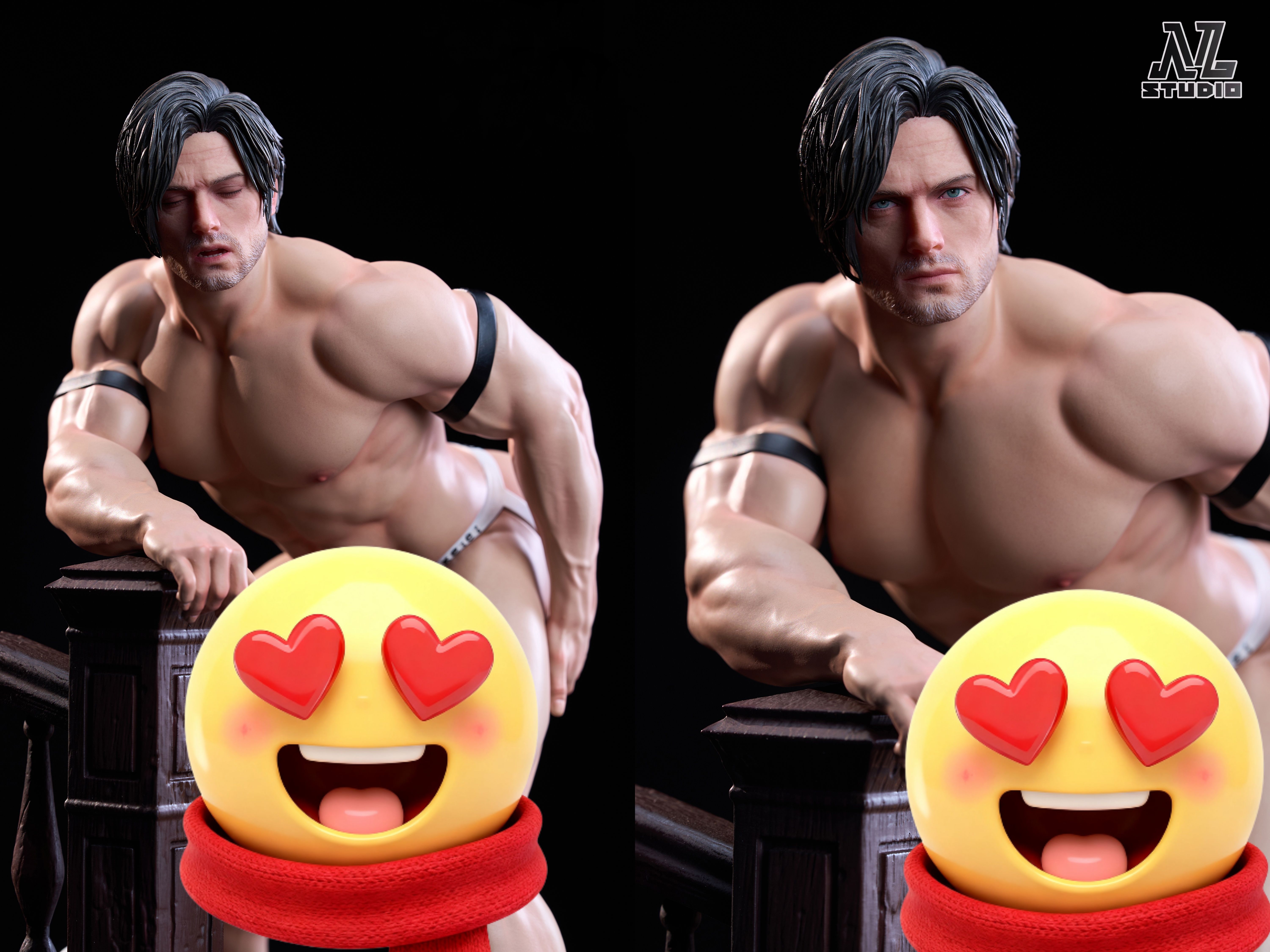 NL Studio Leon Scott Kennedy Chris Redfield Resident Evil statue