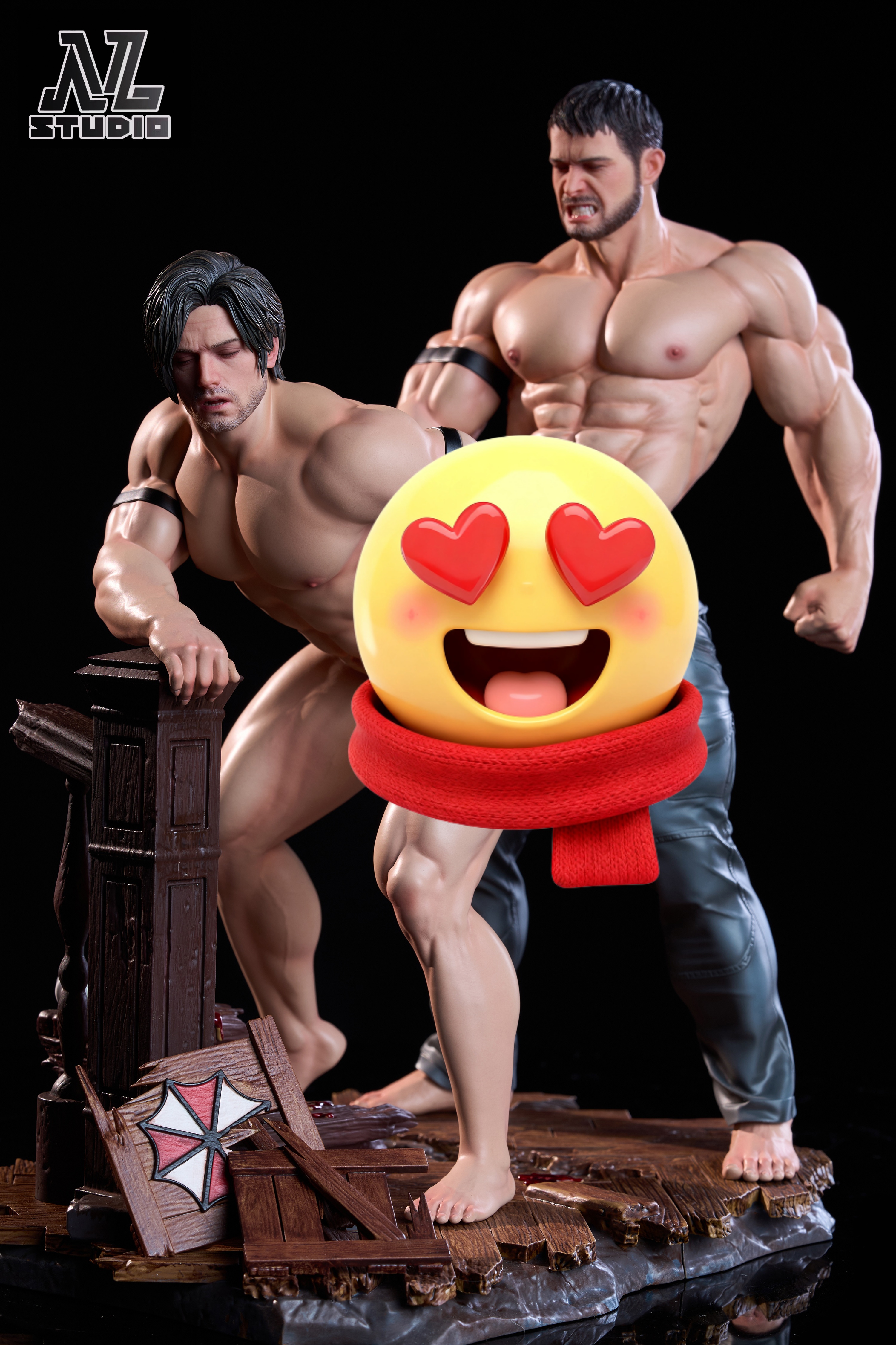 NL Studio Leon Scott Kennedy Chris Redfield Resident Evil statue