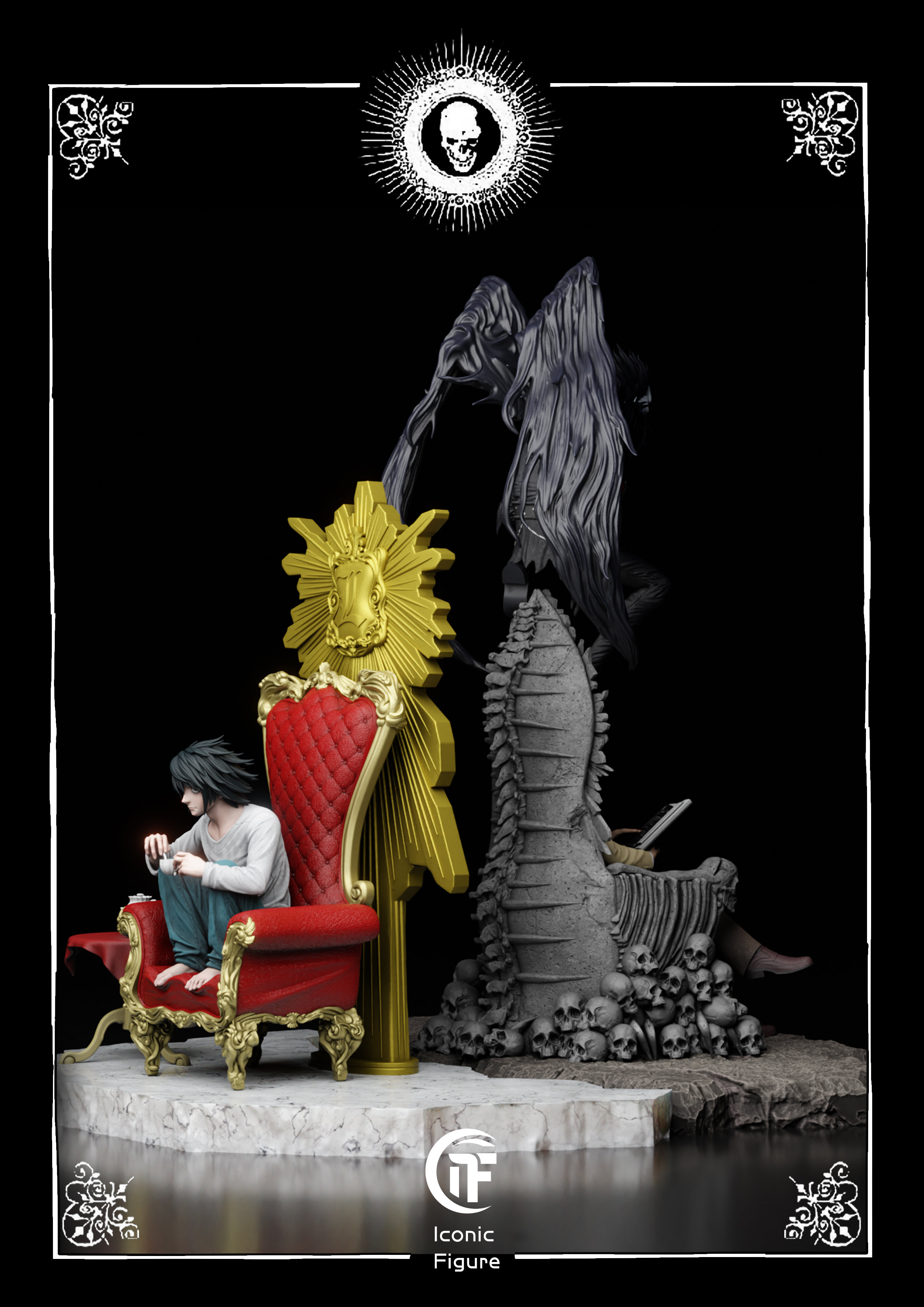 Iconic Figure Studio - Death Note Duel between Geniuses Light Yagami & L Statue (GK)