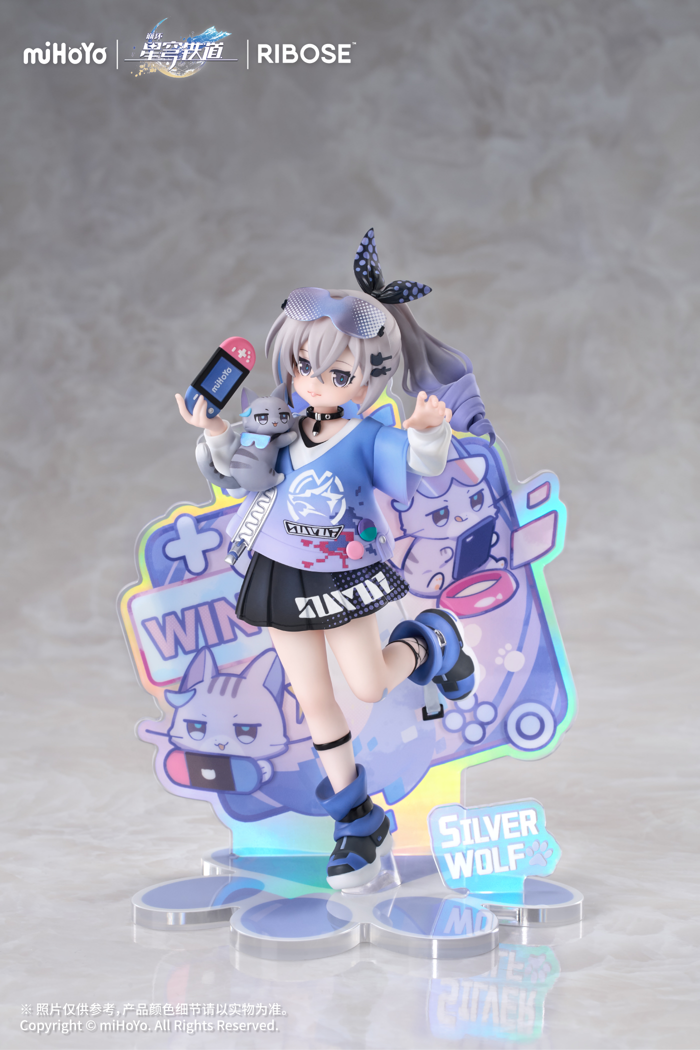 RIBOSE - Honkai: Star Rail Chibi Cat Series Figure Silver Wolf Ver. Complete Figure (Licensed)