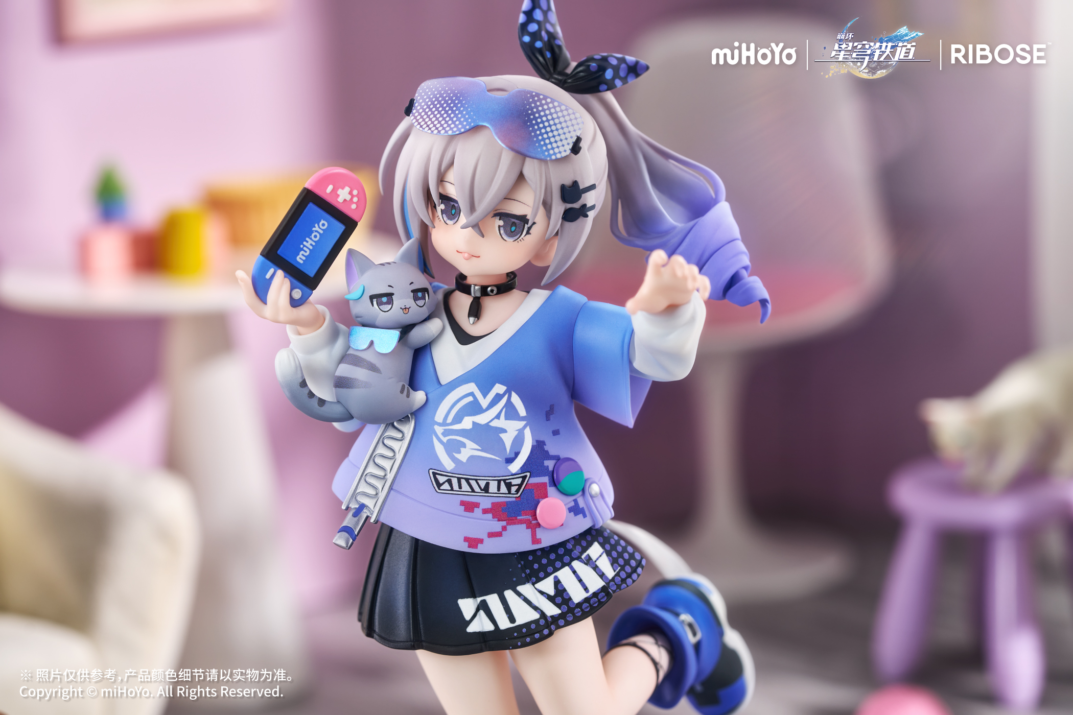 RIBOSE - Honkai: Star Rail Chibi Cat Series Figure Silver Wolf Ver. Complete Figure (Licensed)