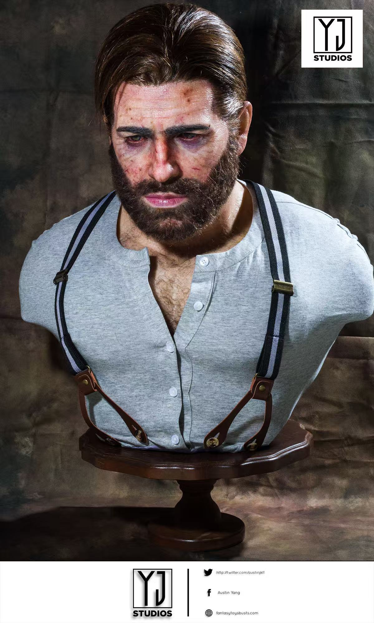 YJ Studio Sick Version Arthur Morgan 1/1 Bust Red Dead Redemption