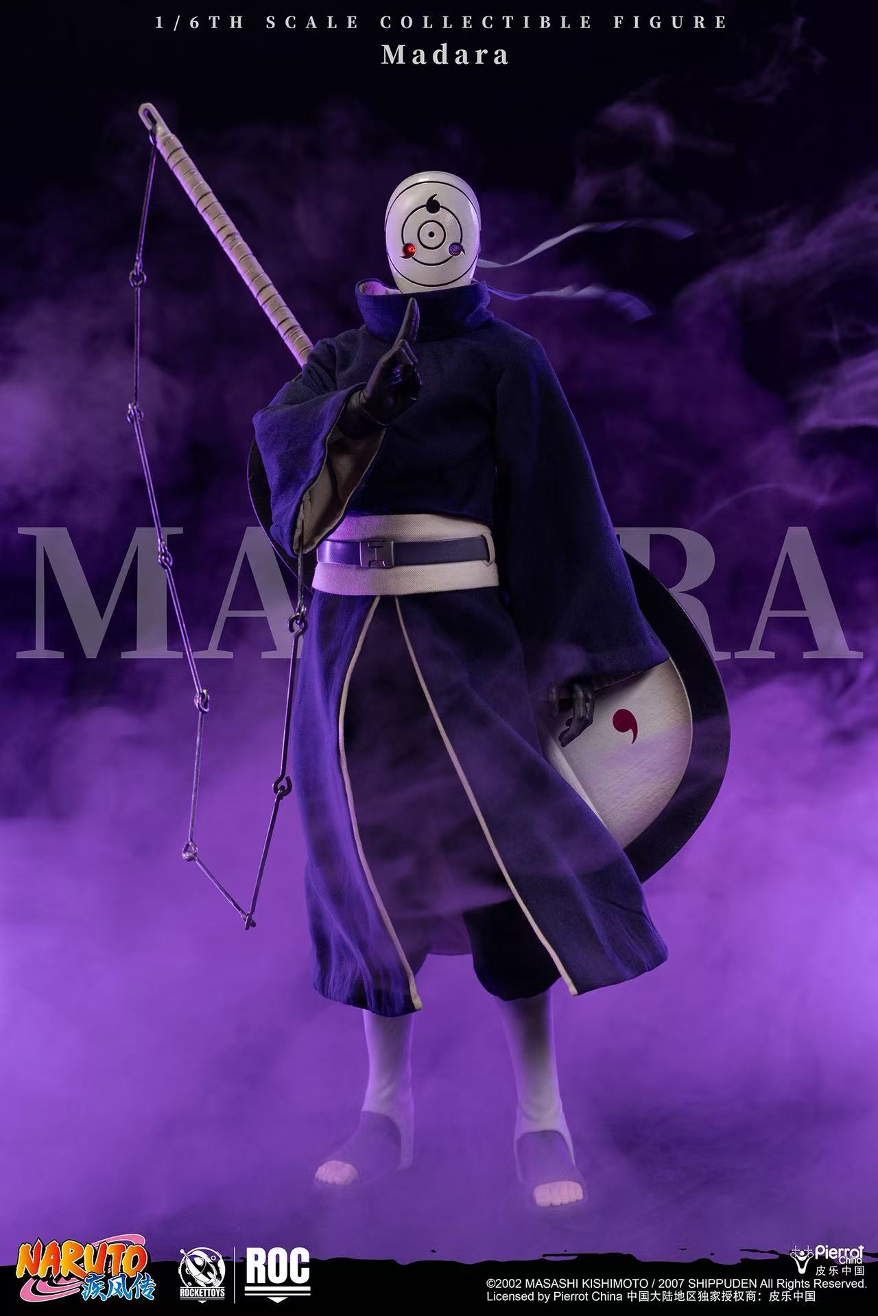 ROCKETTOYS Studio  Naruto Shippuden Madara Uchiha (White Mask Ver.) 1/6 Scale Action Figure ROC-021 (Licensed)