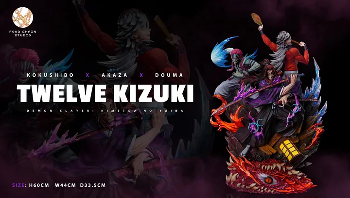 Food Chain Studio - Upper Moon Assembles in Infinity Castle Kokushibo X Akaza X Doma Demon Sla Statue