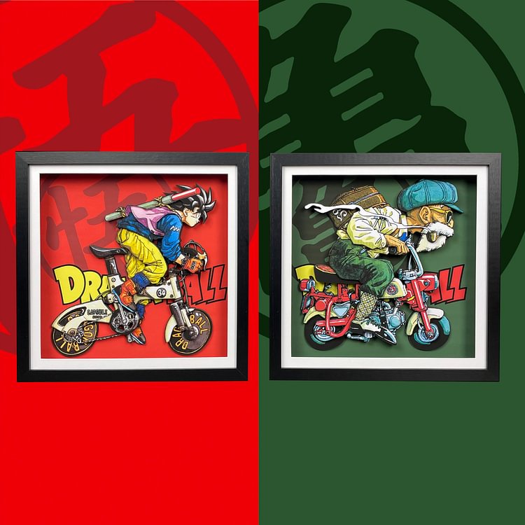MMJ Studio - Dragon Ball - Decorative Painting of Bicycle Dragon Ball Scene
