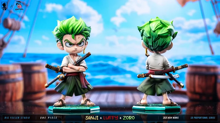 Big Feeler Studio & XOX Studio - ONE PIECE - Q ver Luffy & Sanji & Zoro Statue(GK)