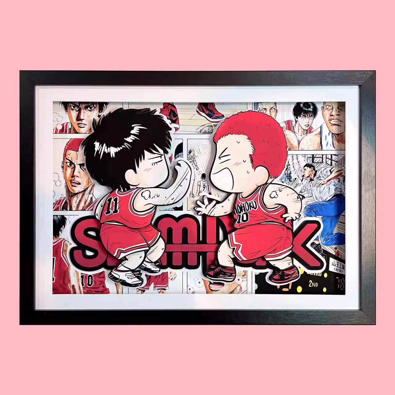 IN-STOCK MOMO Studio Q-version Sakuragi Hanamichi and Rukawa Kaede High-five Moment Century High-five Three-dimensional Painting.-Statue Master