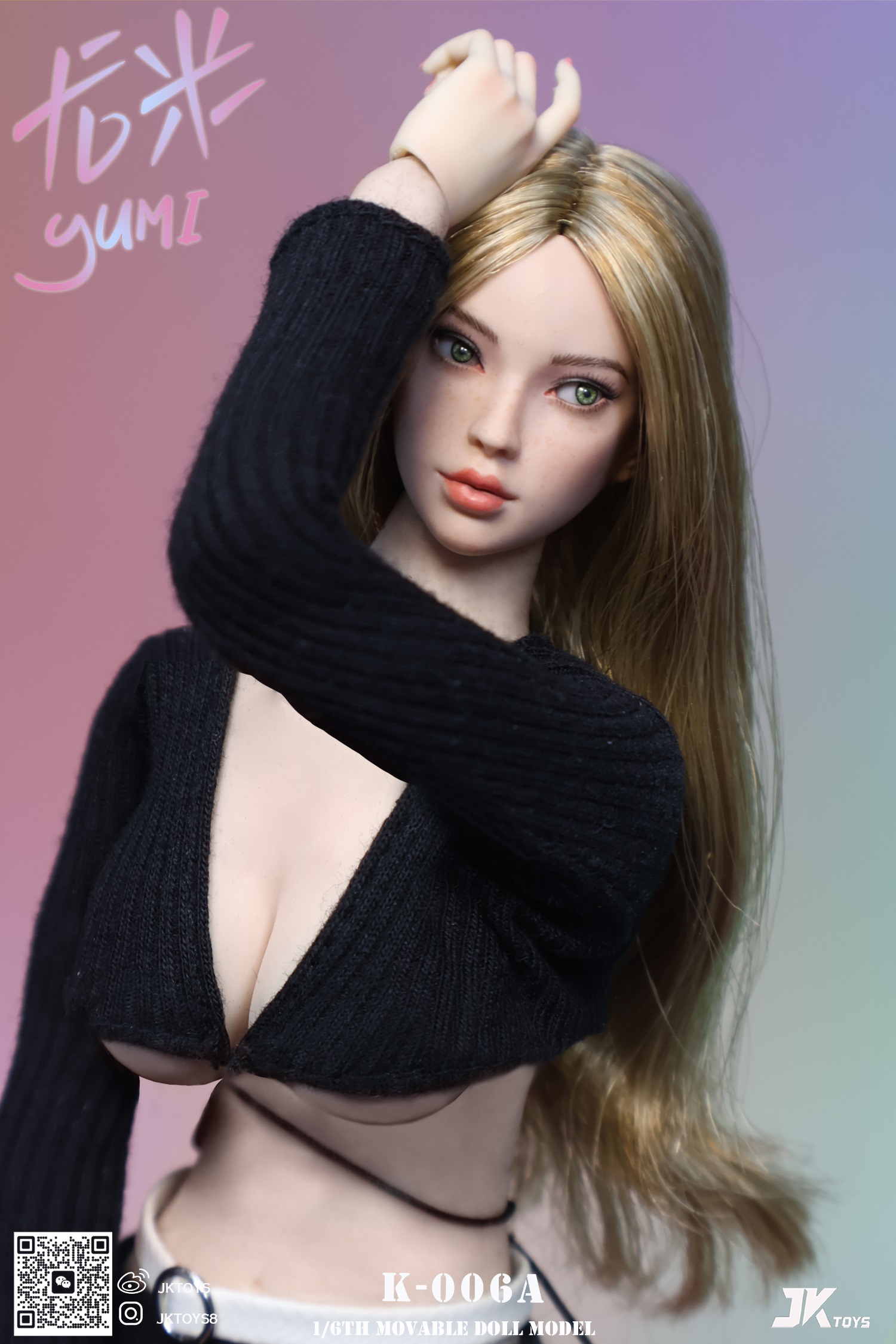 JKTOYS - Original 1/6 Mixed-blood Beauty Head Sculpture Yumi K-006ABC 1/6 Statue(GK)