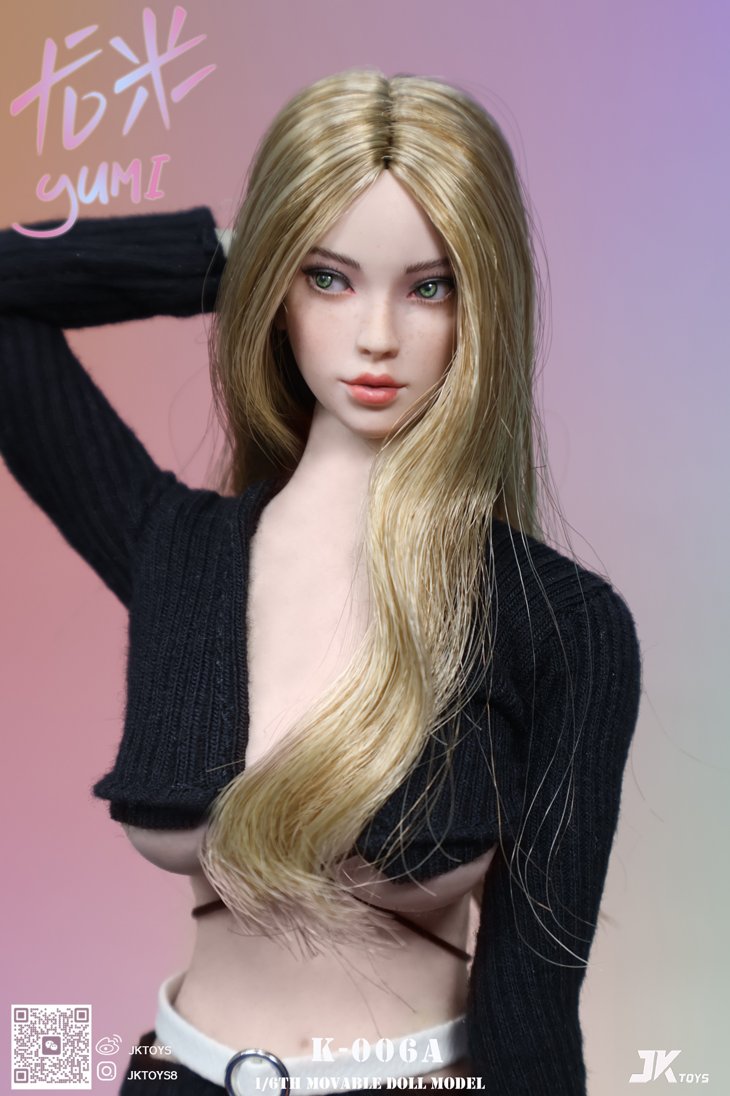 JKTOYS - Original 1/6 Mixed-blood Beauty Head Sculpture Yumi K-006ABC 1/6 Statue(GK)