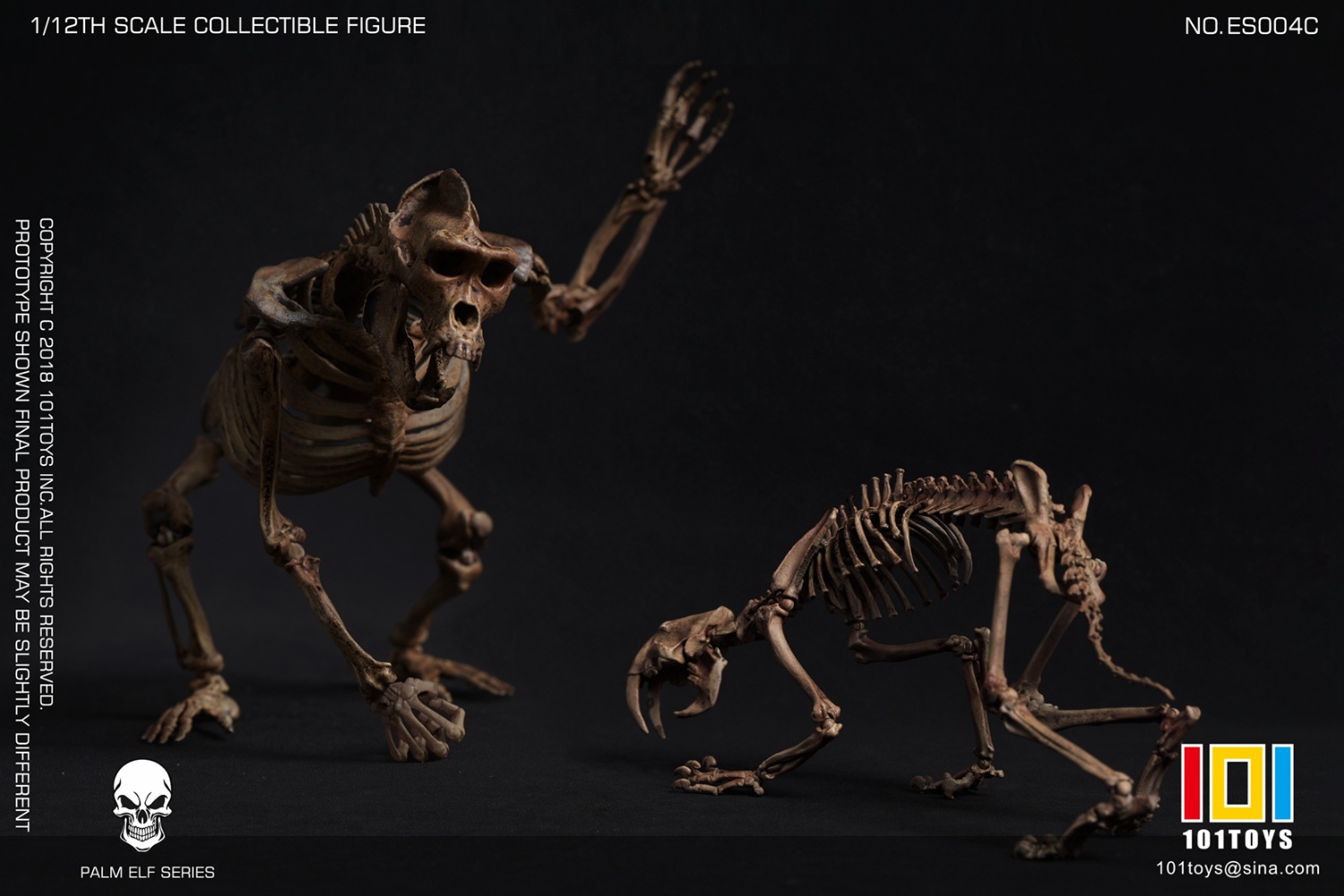 101toys - Original PALM ELF SERIES Chimpanzee&saber toothed tiger skeleton body two player version Original color version ES004C (Licensed)