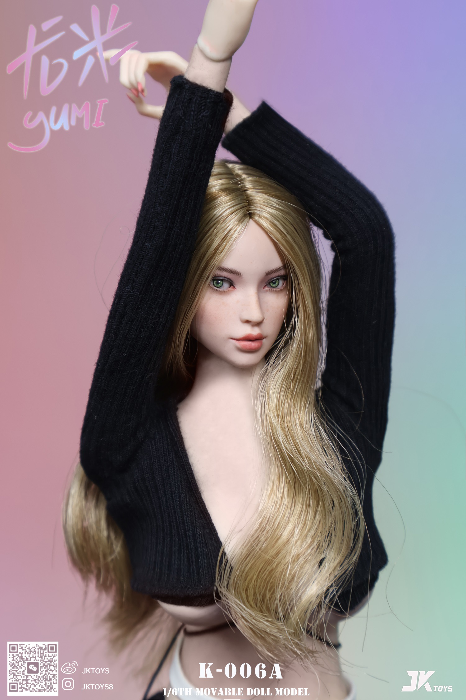 JKTOYS - Original 1/6 Mixed-blood Beauty Head Sculpture Yumi K-006ABC 1/6 Statue(GK)