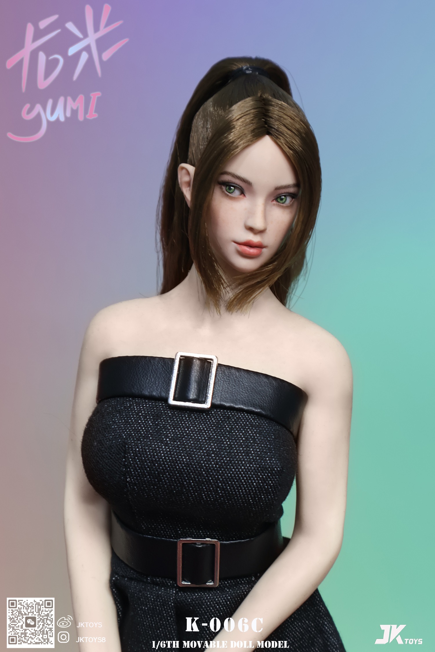 JKTOYS - Original 1/6 Mixed-blood Beauty Head Sculpture Yumi K-006ABC 1/6 Statue(GK)