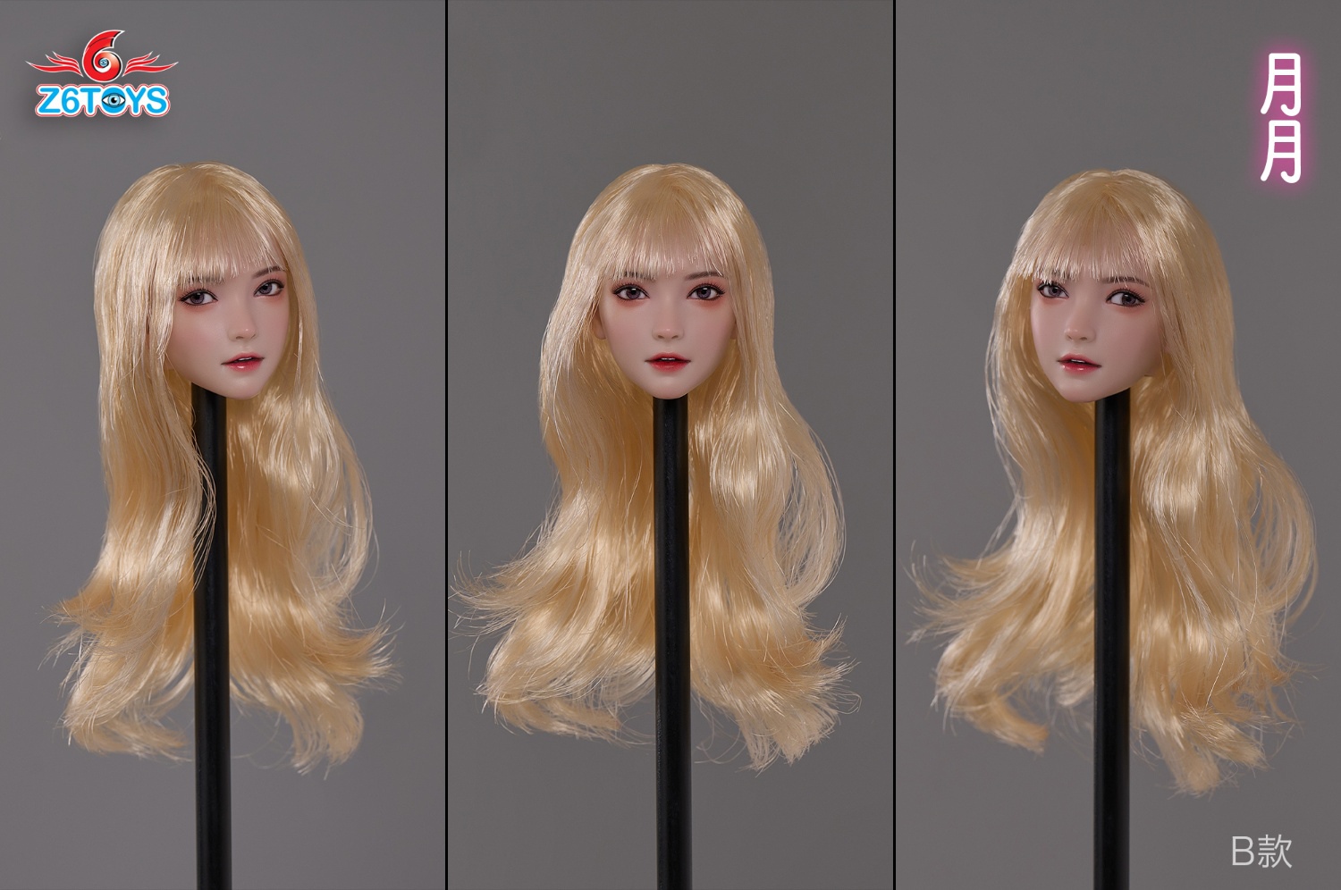 Z6TOYS - Original 1/6 Asian movable eye beauty head sculpture Yueyue ZC016ABCDEF (Licensed)
