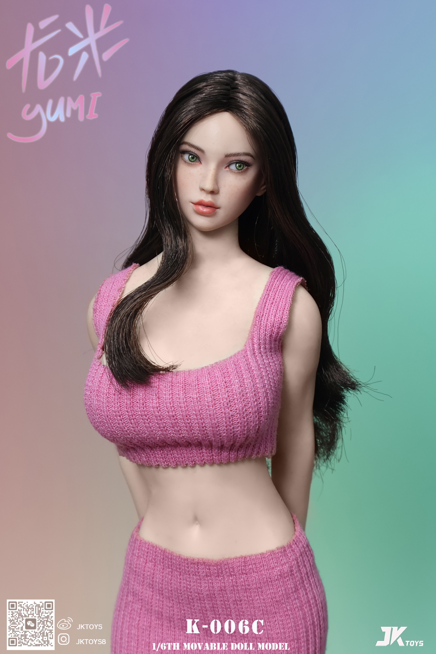 JKTOYS - Original 1/6 Mixed-blood Beauty Head Sculpture Yumi K-006ABC 1/6 Statue(GK)