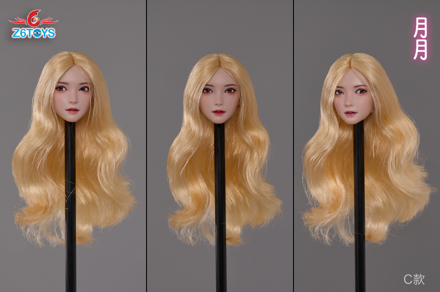 Z6TOYS - Original 1/6 Asian movable eye beauty head sculpture Yueyue ZC016ABCDEF (Licensed)