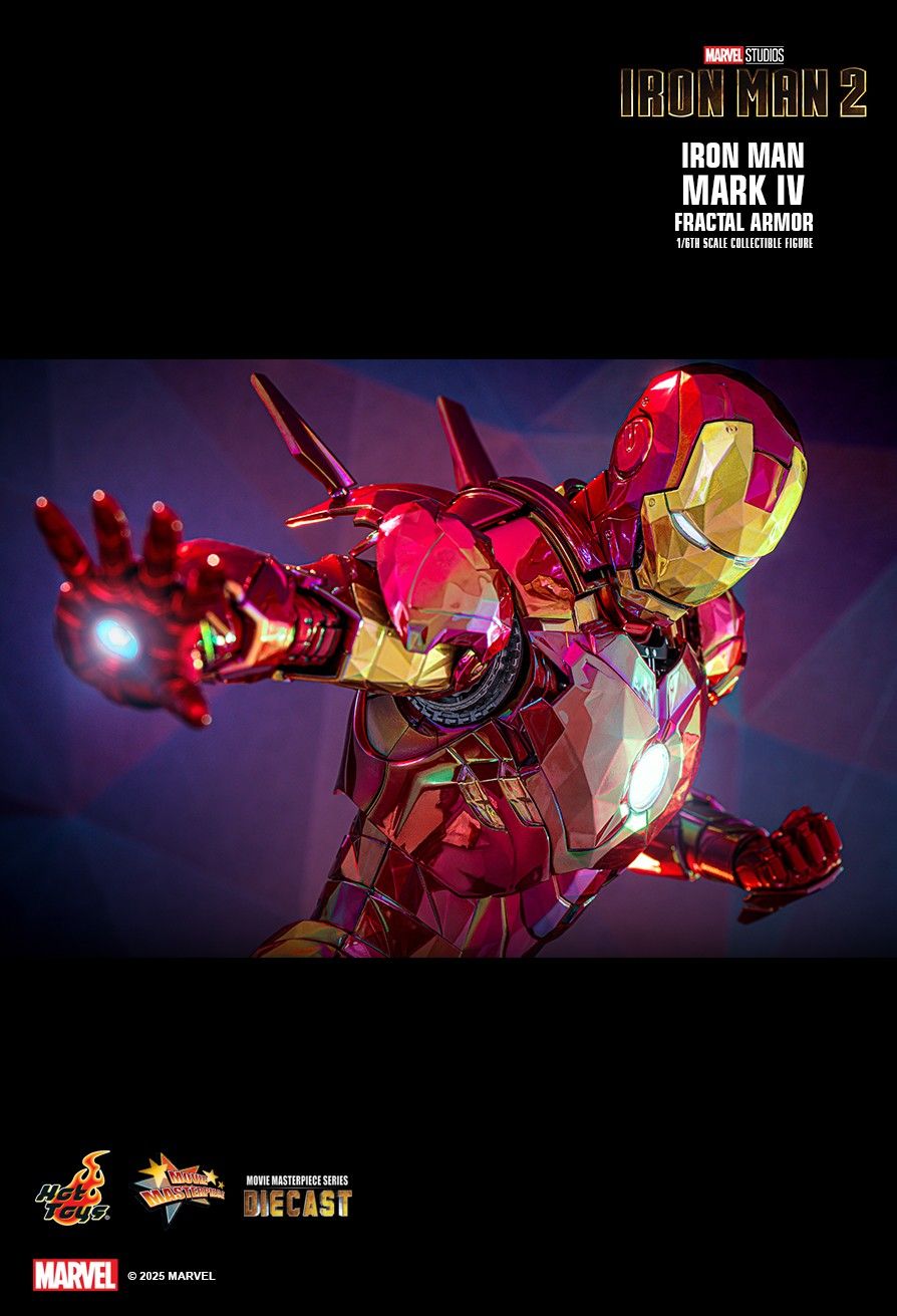 Hottoys - Marvel Iron Man 2 Iron Man Mark IV (Fractal Armor) 1/6th scale Collectible Figure MMS792D70 (Licensed)