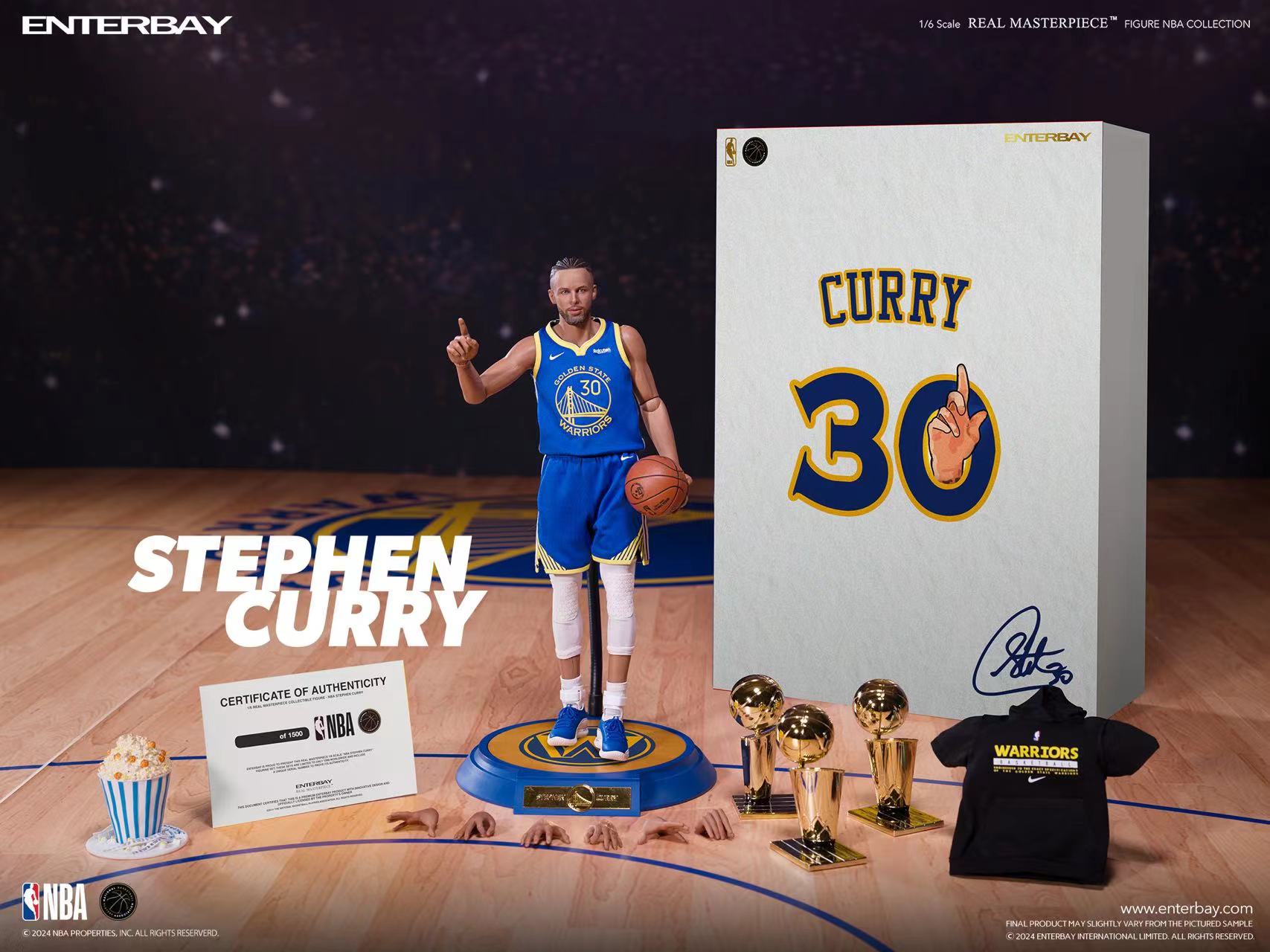 Pre-order Enterbay NBA Stephen Curry Authentic Handmade Statue Model