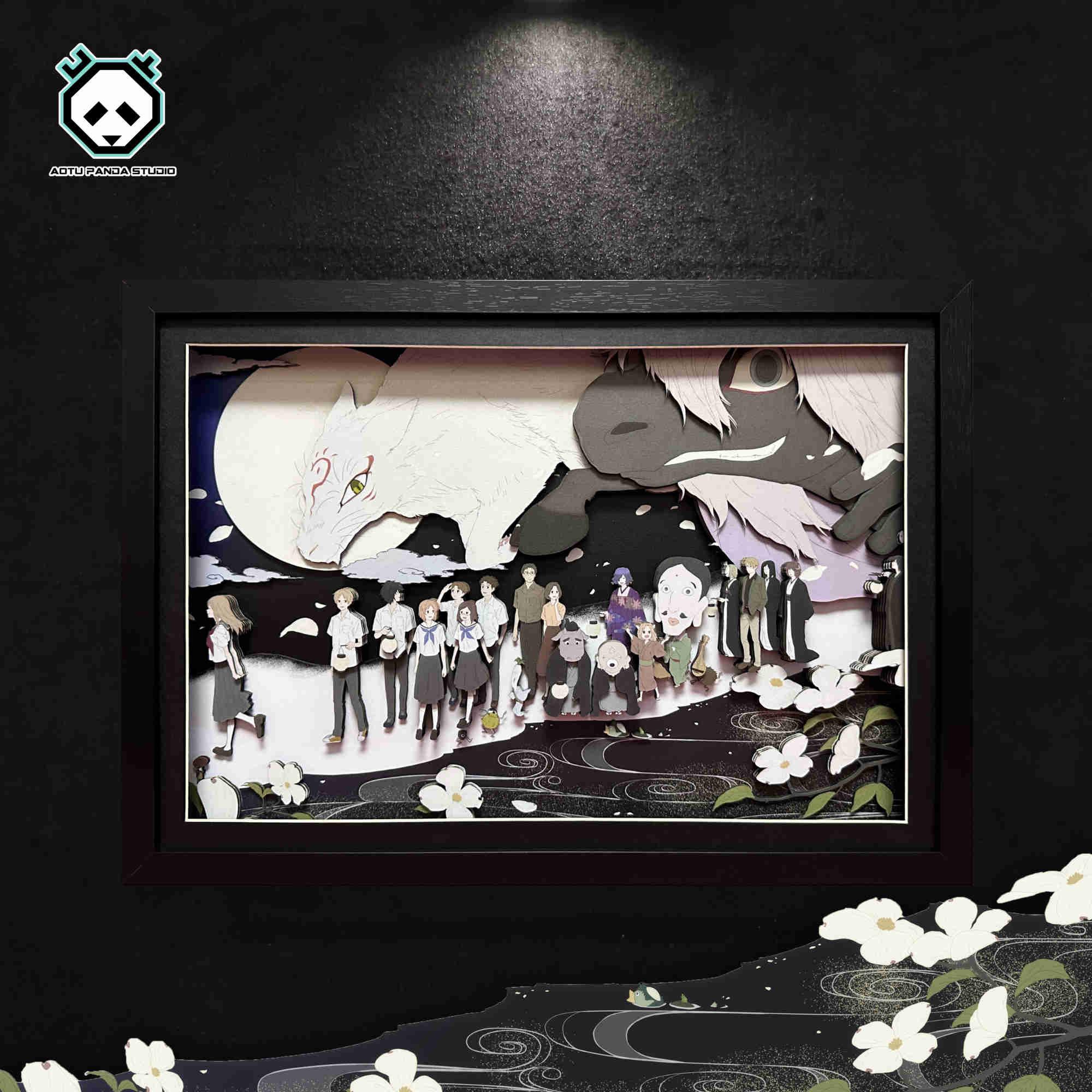 In stock Outo Panda Summer Friends Account Animation 15th Anniversary Commemorative All Members 3D Paper Art Stereoscopic Painting.-Statue Master
