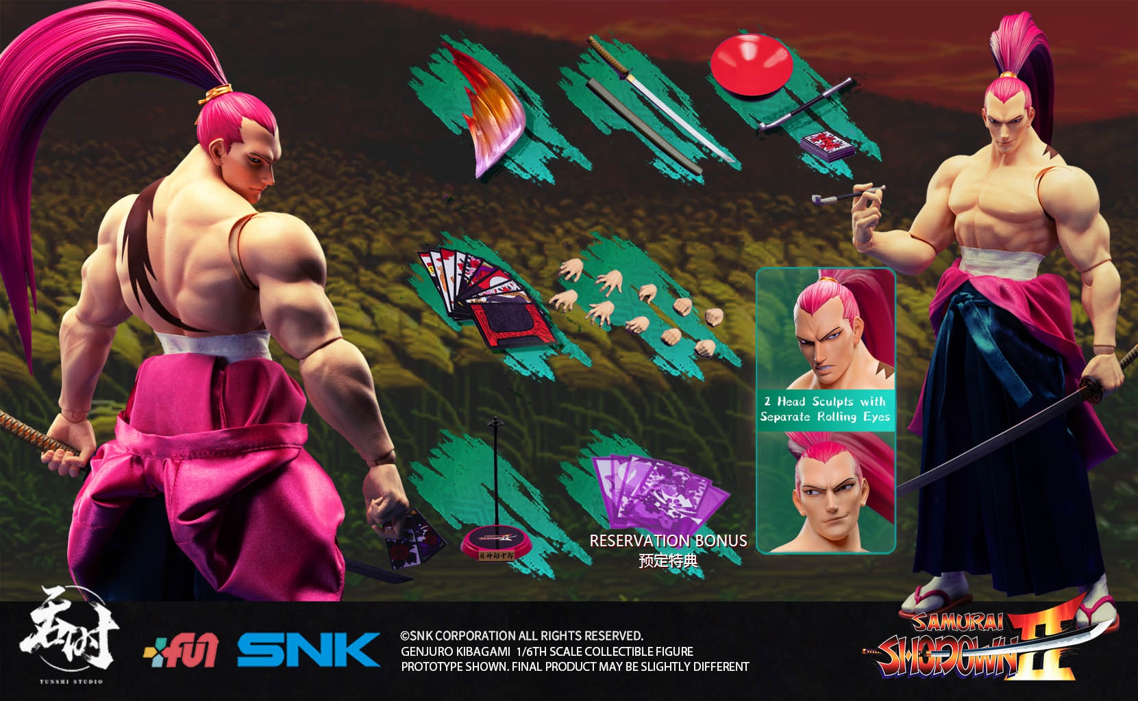 TUNSHI - AMURAI SHODOWN II SNK  GENJURO KIBAGAMI 1/6TH ACTION FIGURE TS-017 (Licensed)