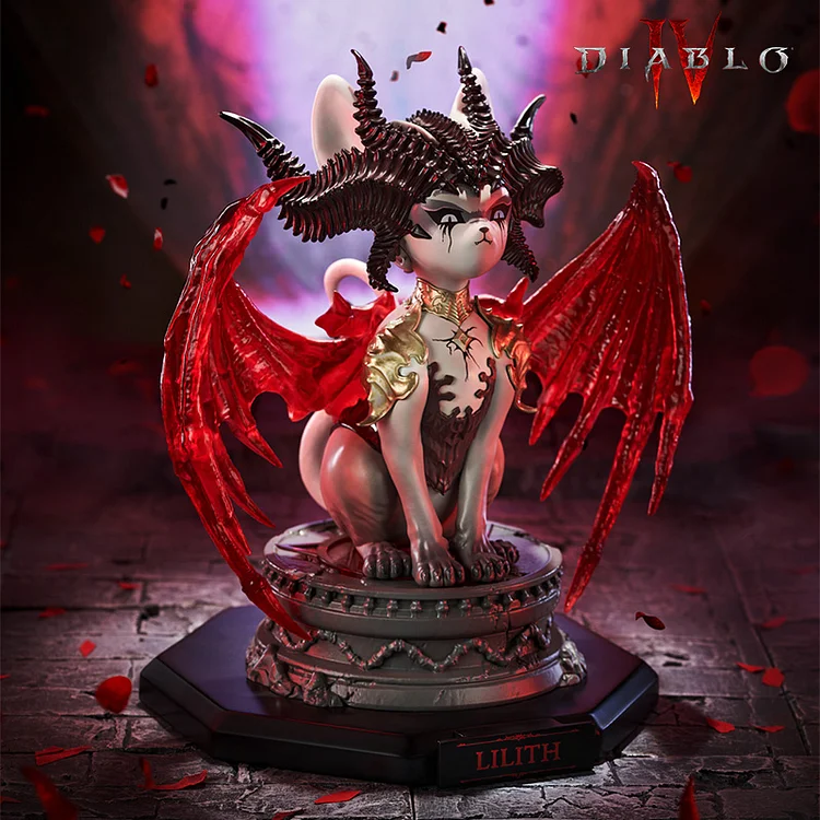 Blizzard Diablo Lilith Meow Light-Up Collectible Figure Statue(GK)