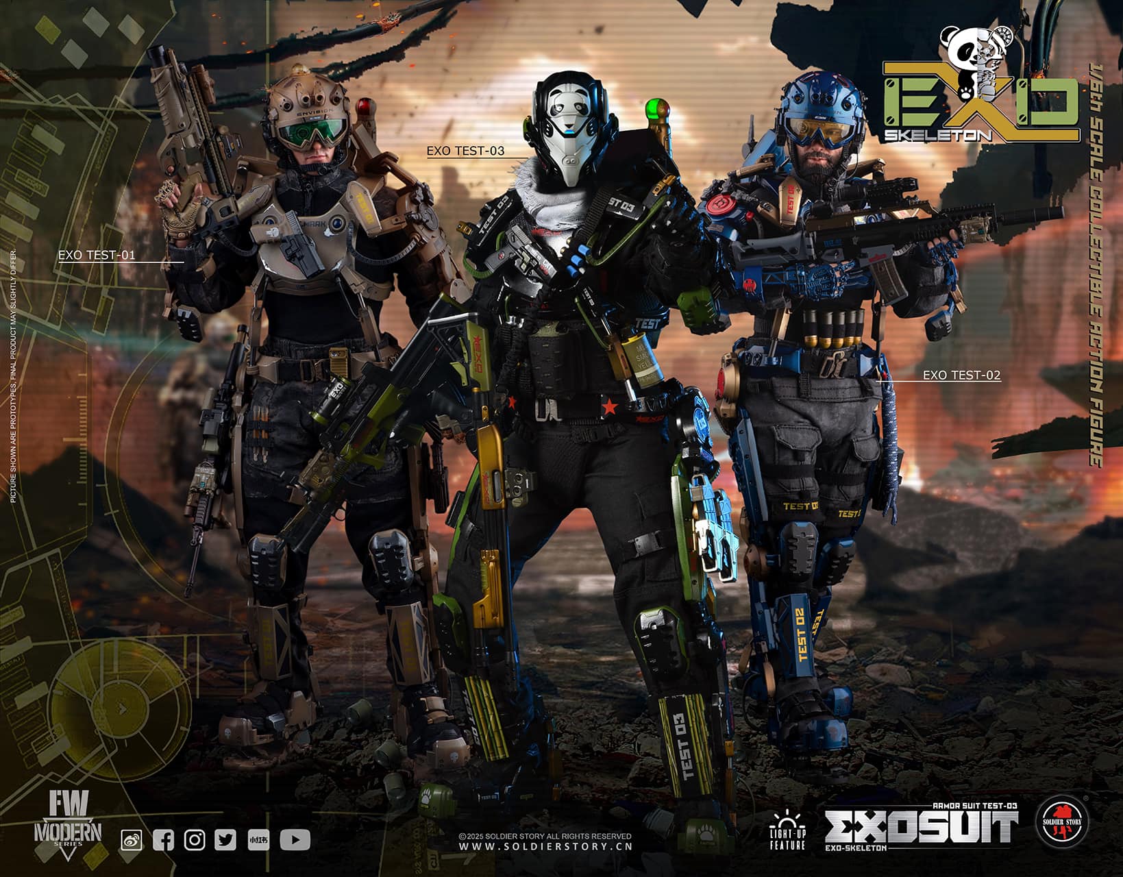 Soldier Story - Original Mechanical Exoskeleton Armor Experimental Type No. 3 Panda Squadron SS141 SS142 (Licensed)-Statue Master