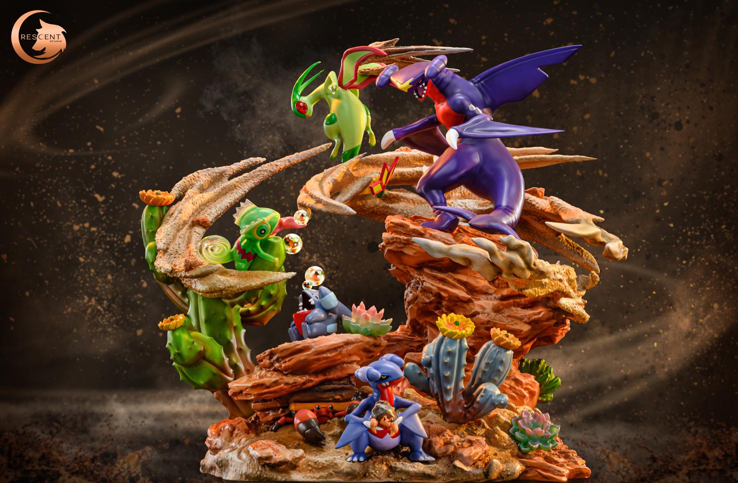 Blossom Studio - PokémonEcological Diorama Series Desert Scene Garchomp Statue(GK)
