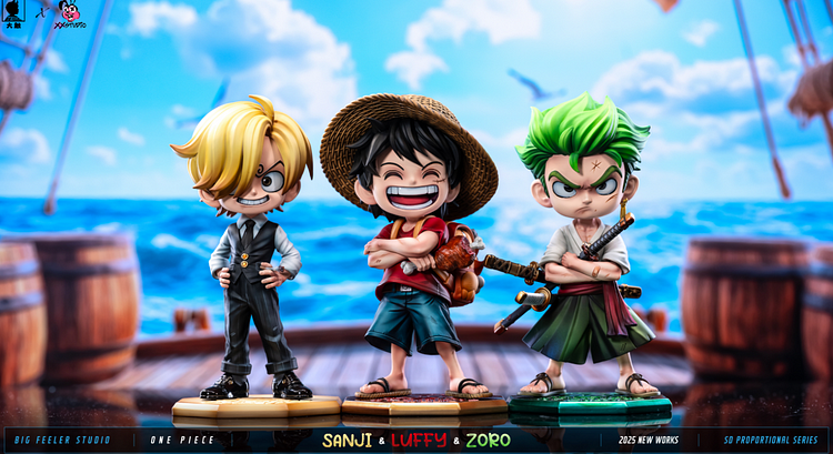 Big Feeler Studio & XOX Studio - ONE PIECE - Q ver Luffy & Sanji & Zoro Statue(GK)