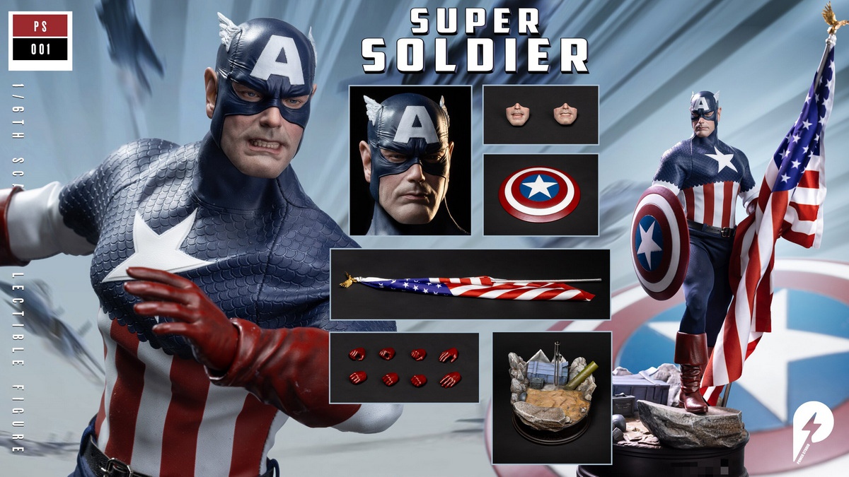 Power Studio - Marvel 1/6 scale super soldier Captain America figure PS001-Statue Master